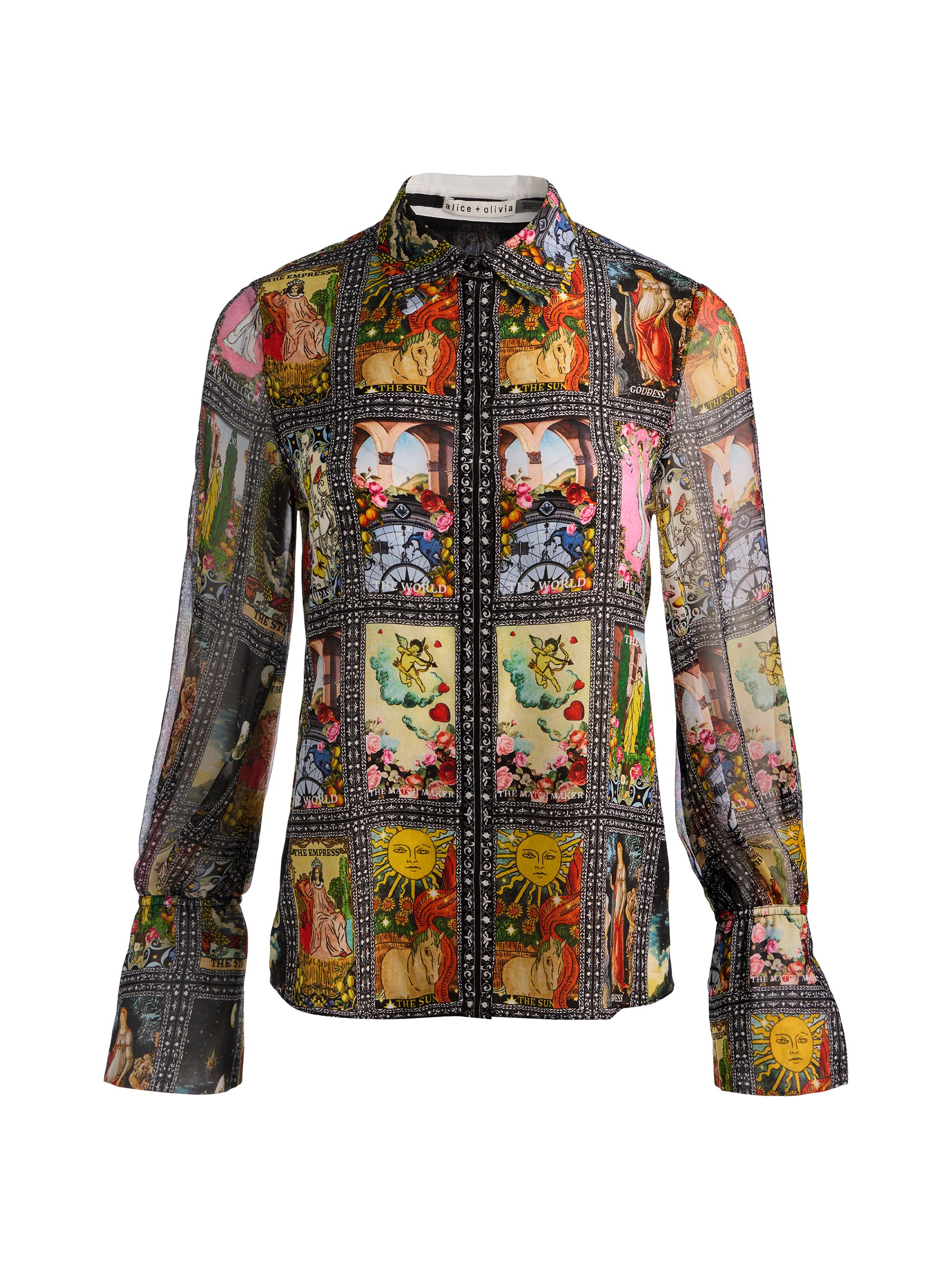 Alice+olivia♥シルクブラウス ALICE + OLIVIA Willa Floral Silk Button-Front Shirt | Saks Fifth
