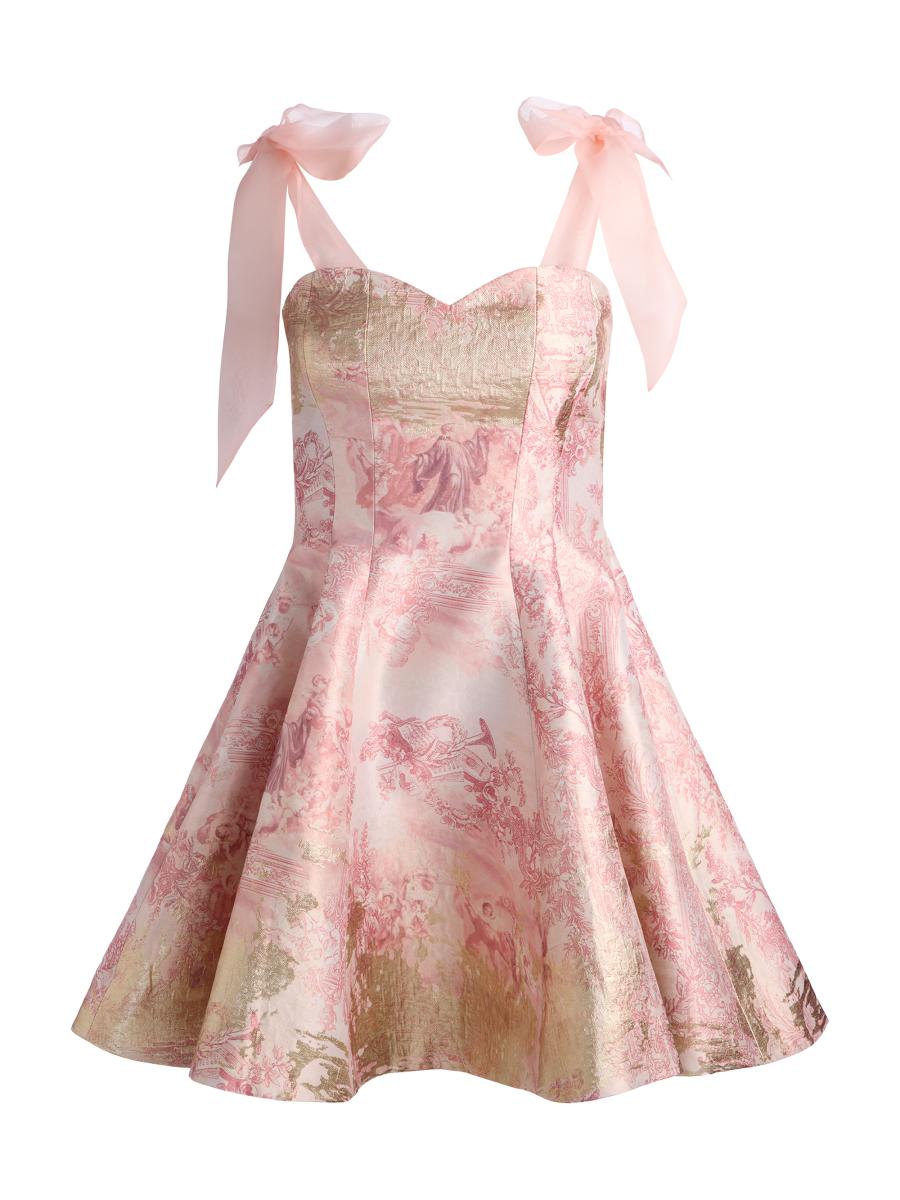 ALICE + OLIVIA Summer Jacquard Fit-&-Flare Minidress | Saks Fifth