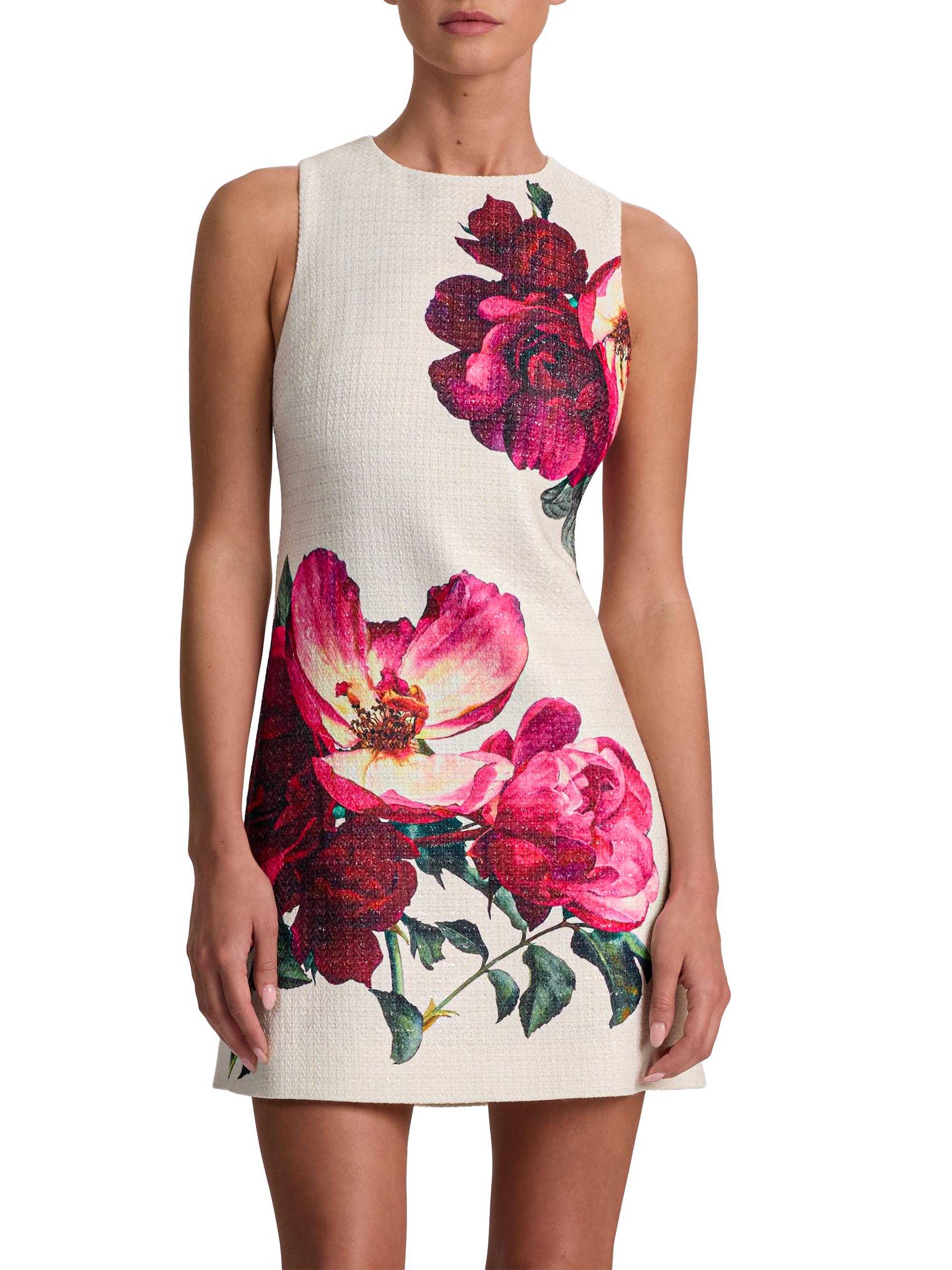 ALICE + OLIVIA Clyde Floral Shift Minidress | Saks Fifth Avenue