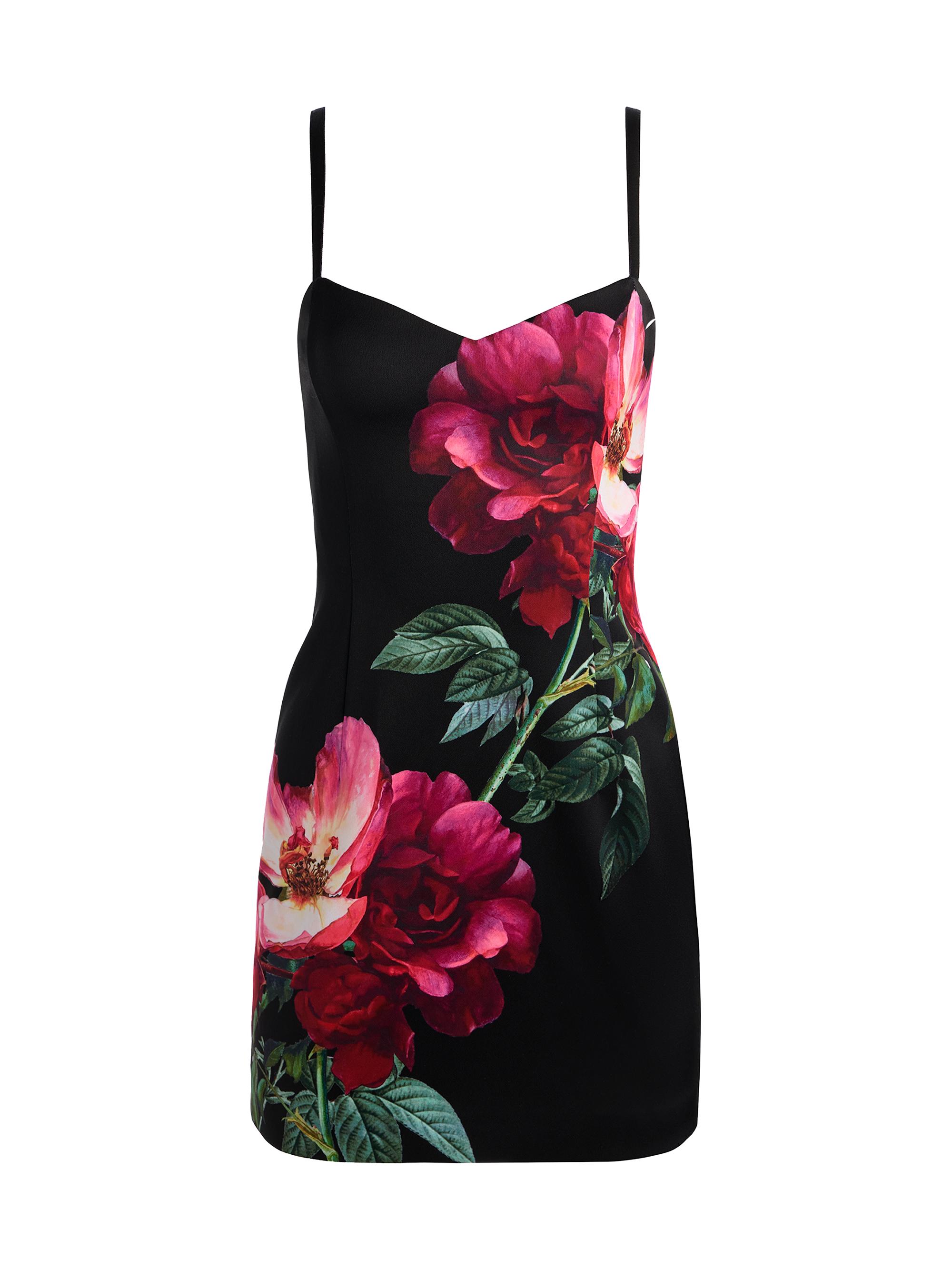 ALICE + OLIVIA Women's Nina Floral Sweetheart Minidress - Empress Bloom Black
