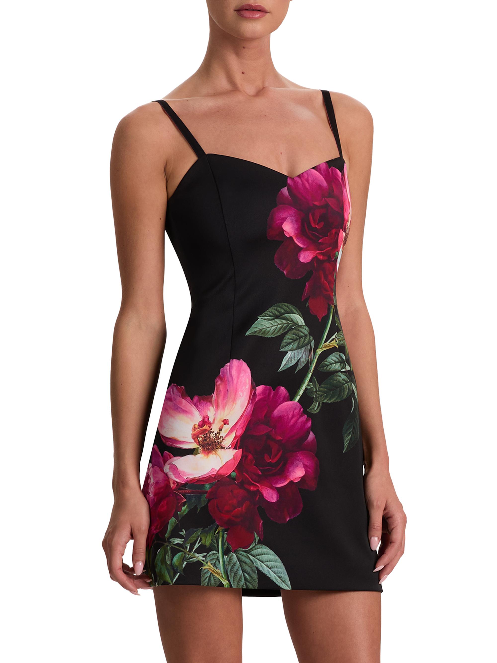ALICE + OLIVIA Nina Floral Sweetheart Minidress | Saks Fifth Avenue