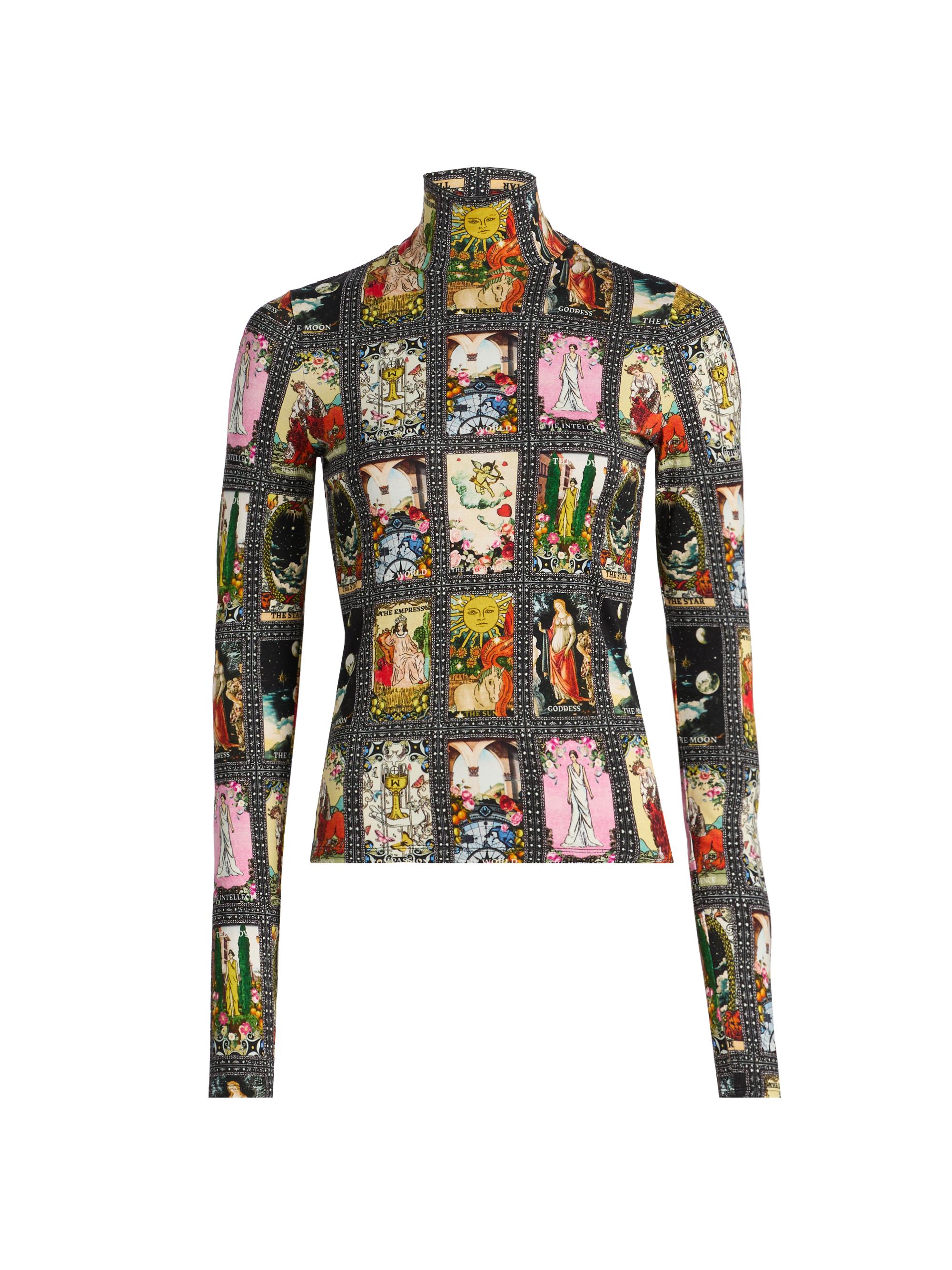 ALICE + OLIVIA Delaina Tarot Turtleneck Top | Saks Fifth Avenue