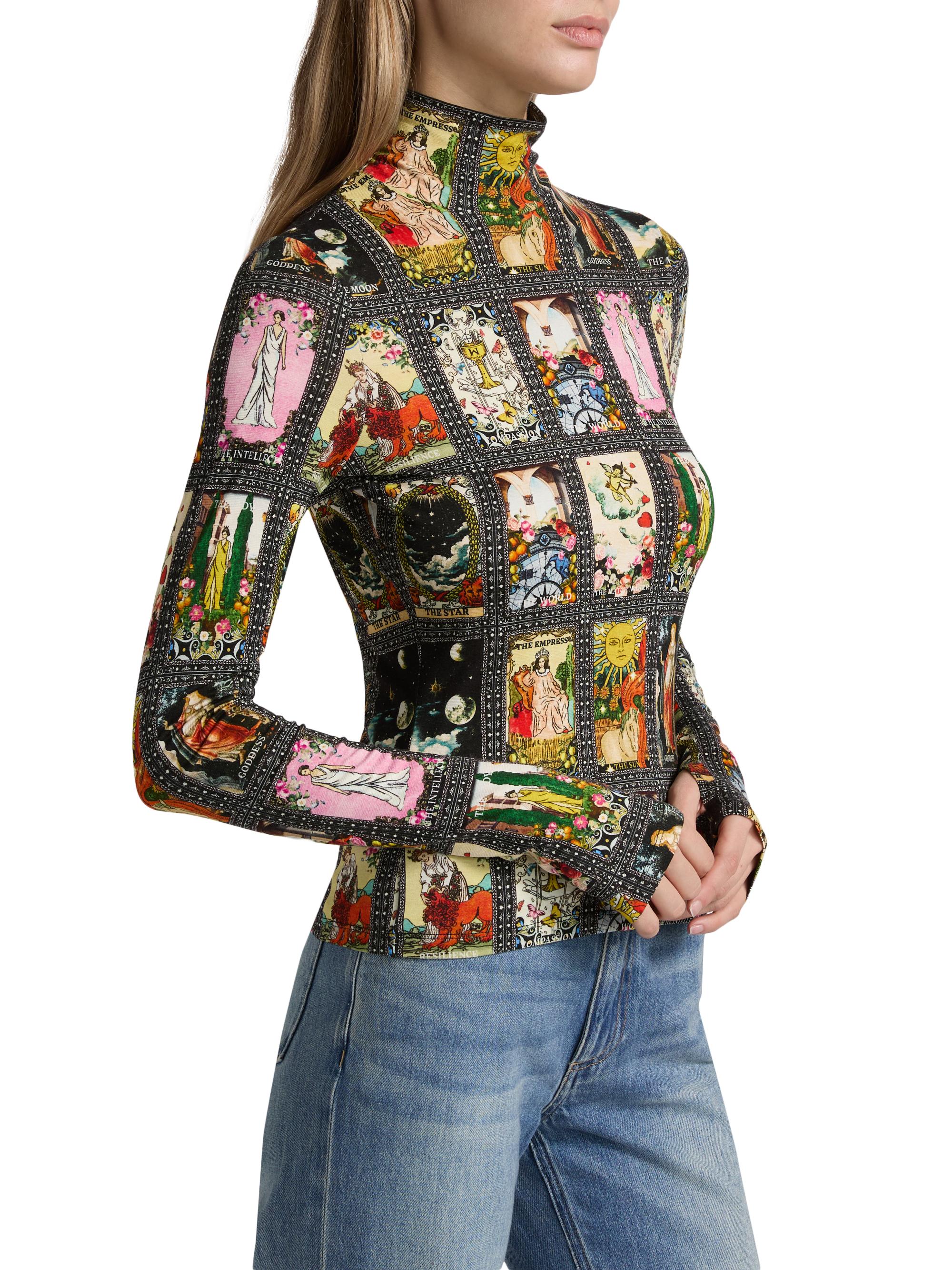 ALICE + OLIVIA Delaina Tarot Turtleneck Top | Saks Fifth Avenue