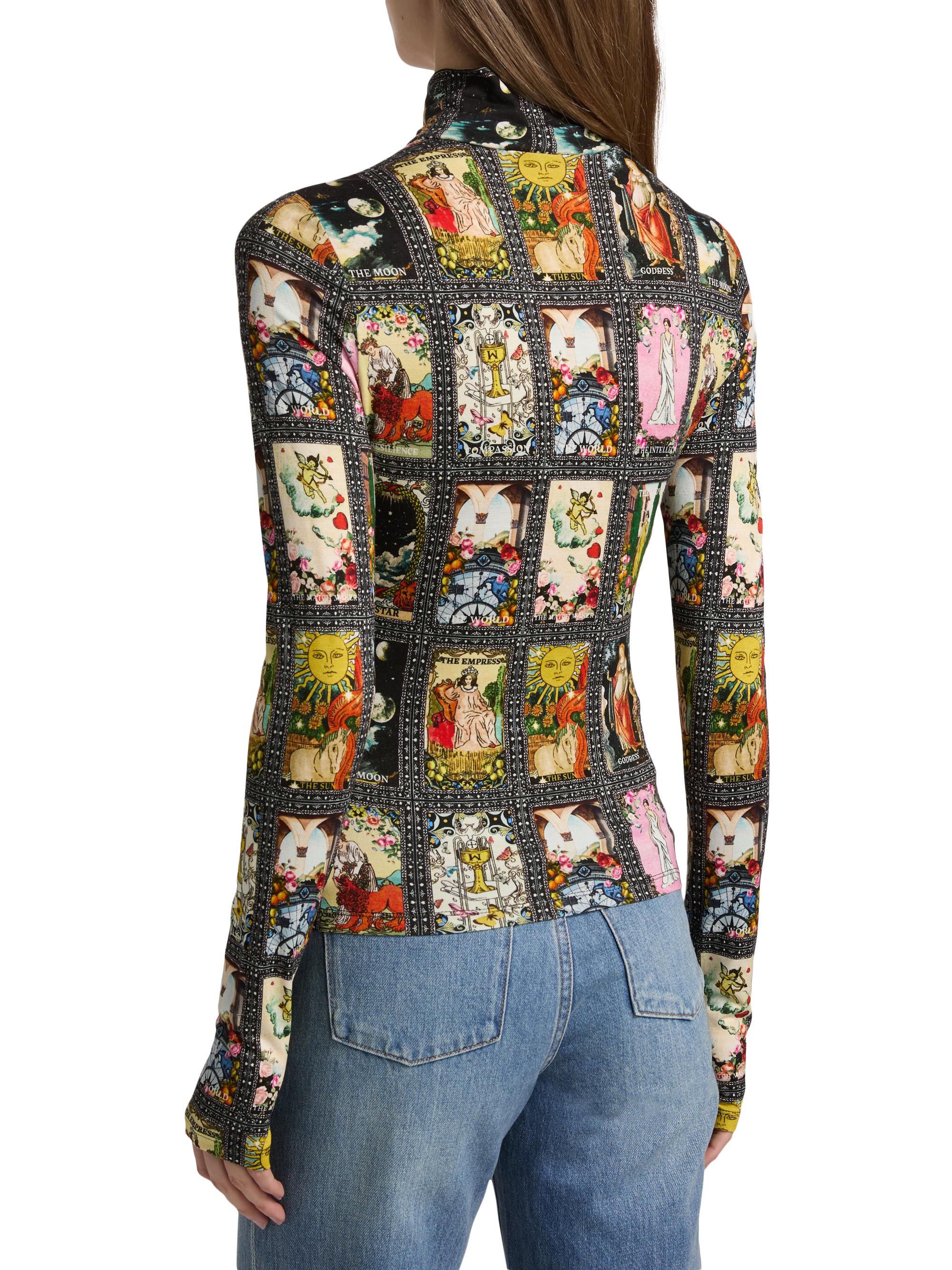 ALICE + OLIVIA Delaina Tarot Turtleneck Top | Saks Fifth Avenue