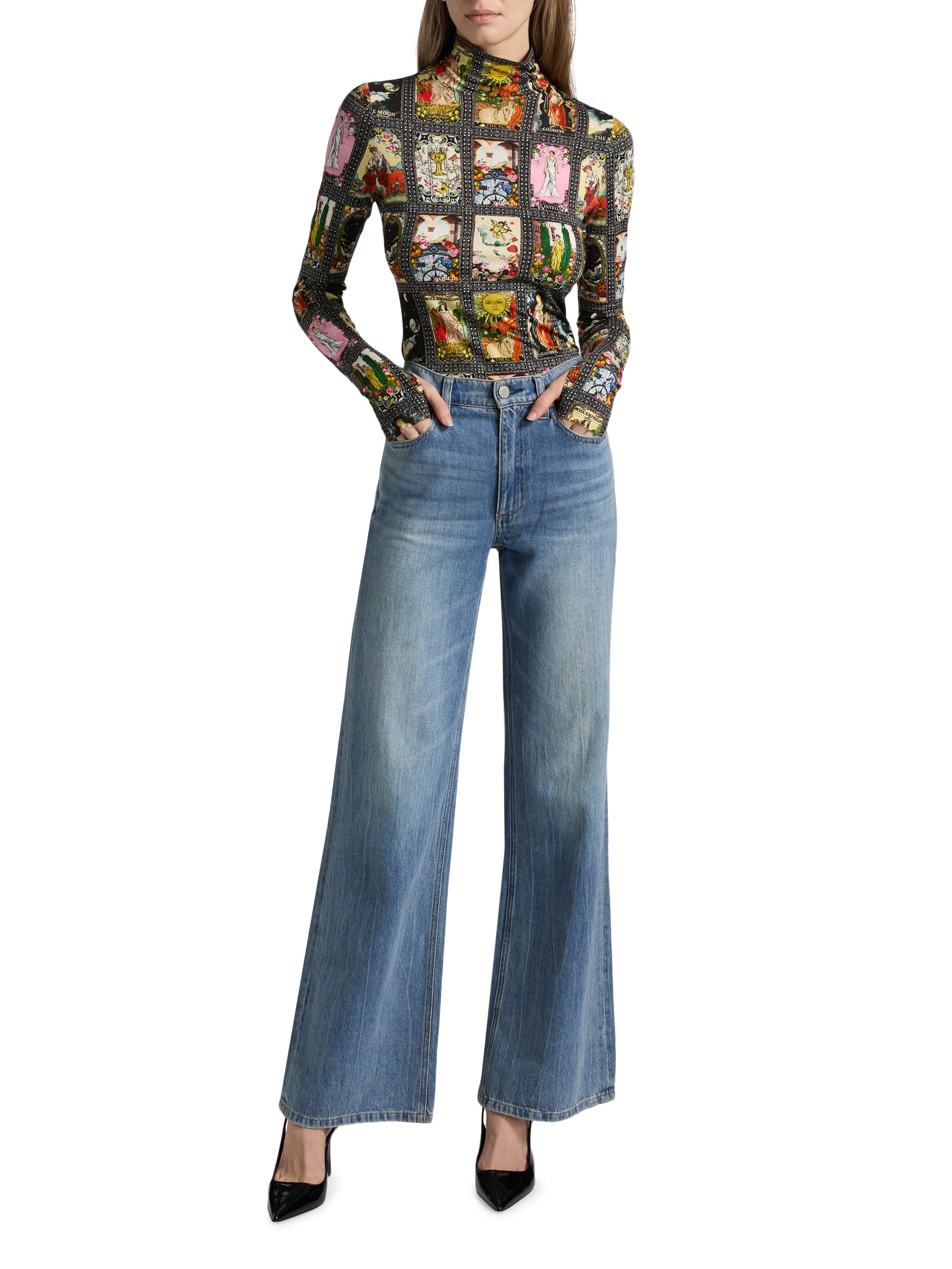 ALICE + OLIVIA Delaina Tarot Turtleneck Top | Saks Fifth Avenue