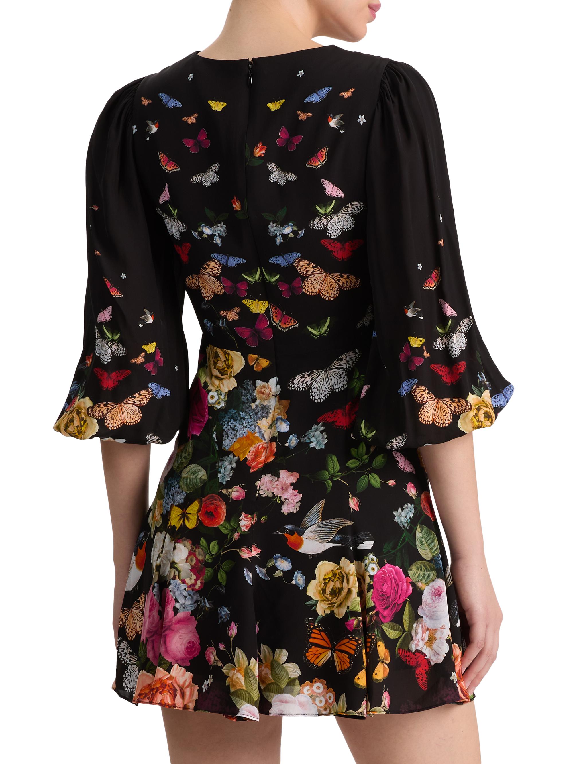 ALICE + OLIVIA Irene Floral Butterfly Empire Waist Minidress | Saks Fifth  Avenue
