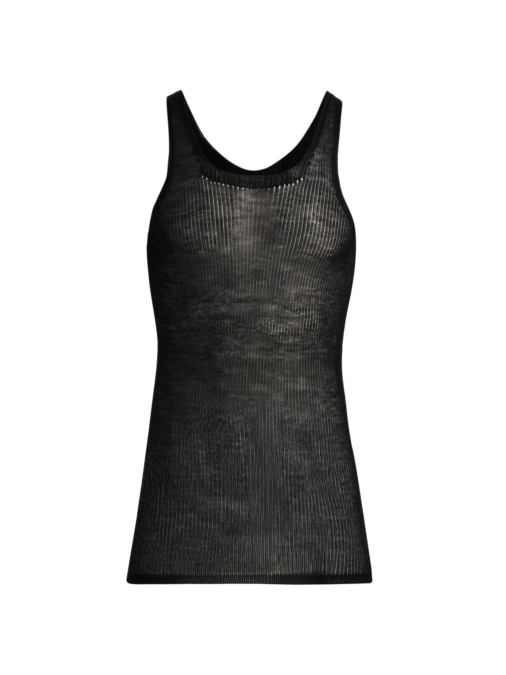 Rick Owens Men's Maglia Cashmere Knit Tank - Black