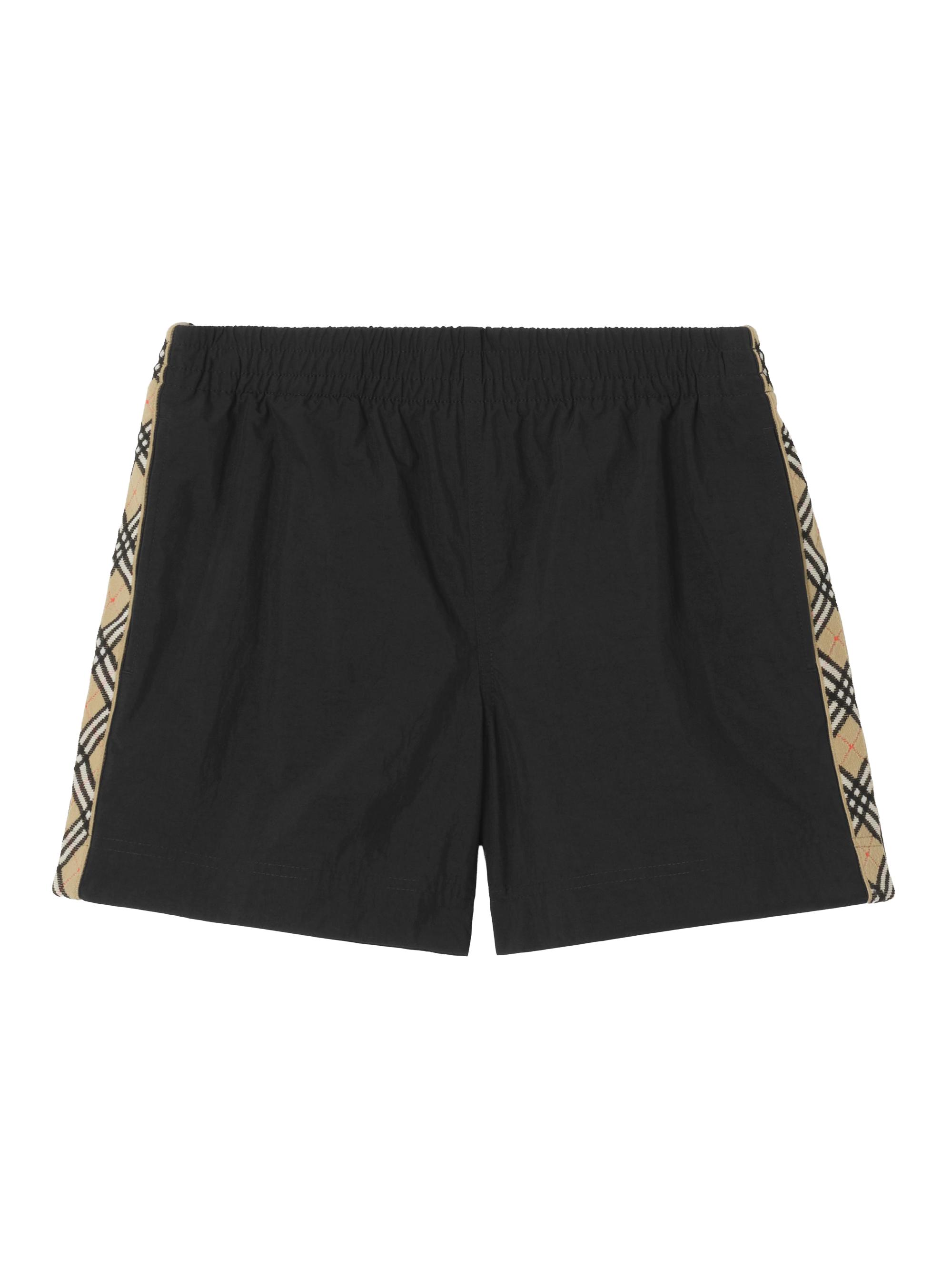 Burberry Baby Boy's, Little Boy's & Boy's Check-Trimmed Nylon Swim Shorts - Black 6 Months