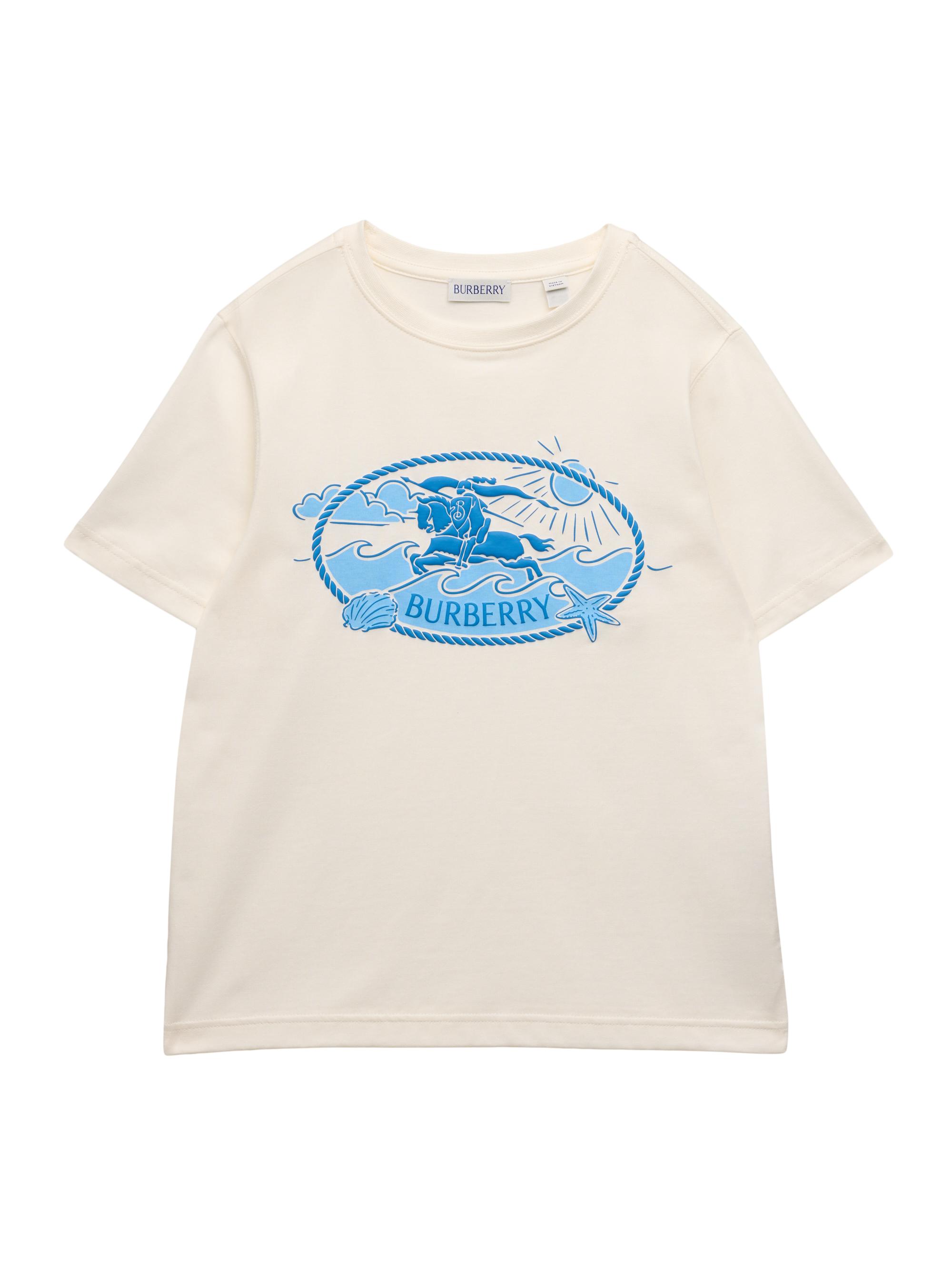 Burberry Little Boy's & Boy's Cotton Jersey Equestrian Knight Print T-Shirt - Chalk White