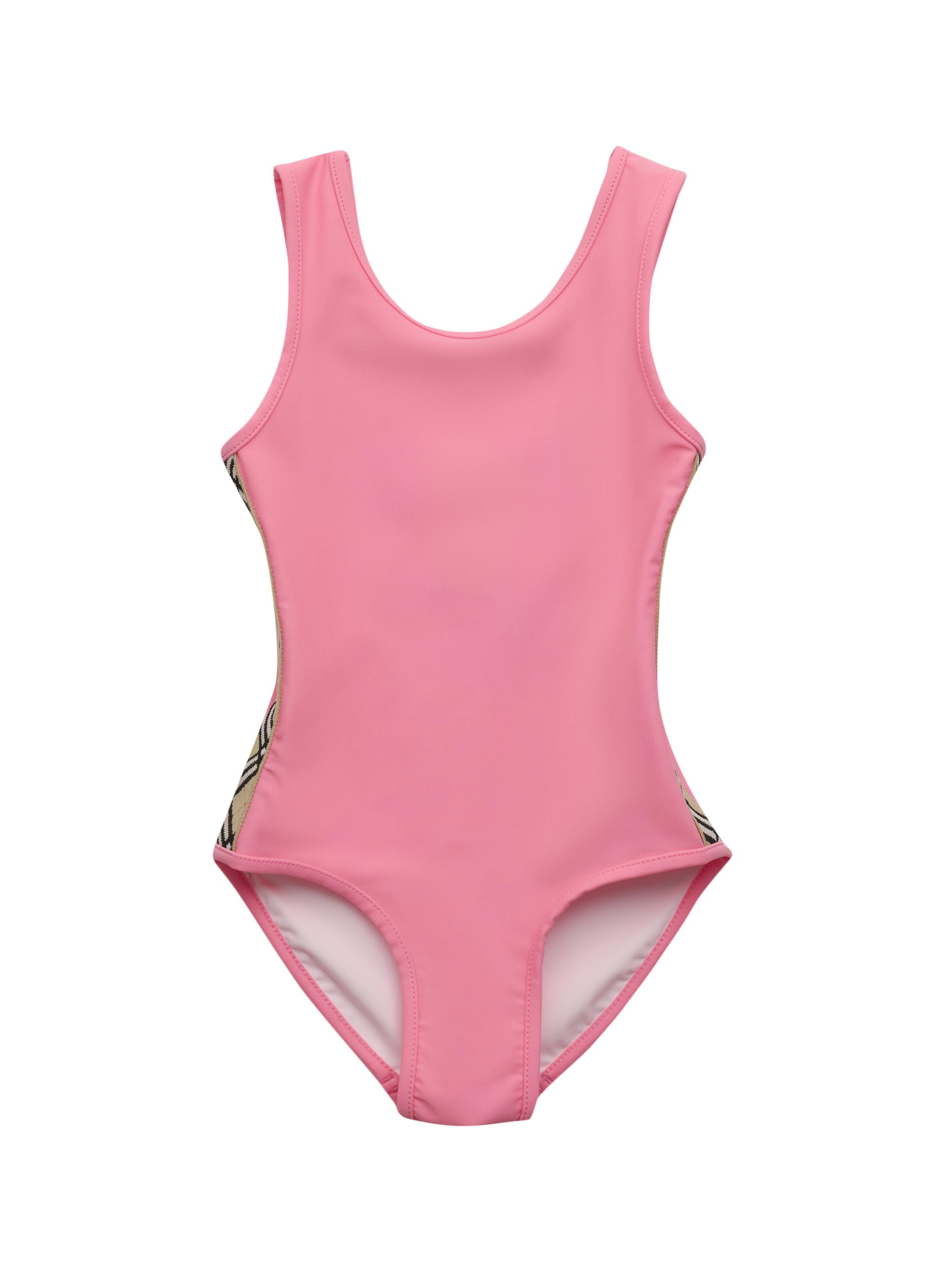 Burberry Little Girl's & Girl's Check Trim One-Piece Swimsuit - Floss Pink