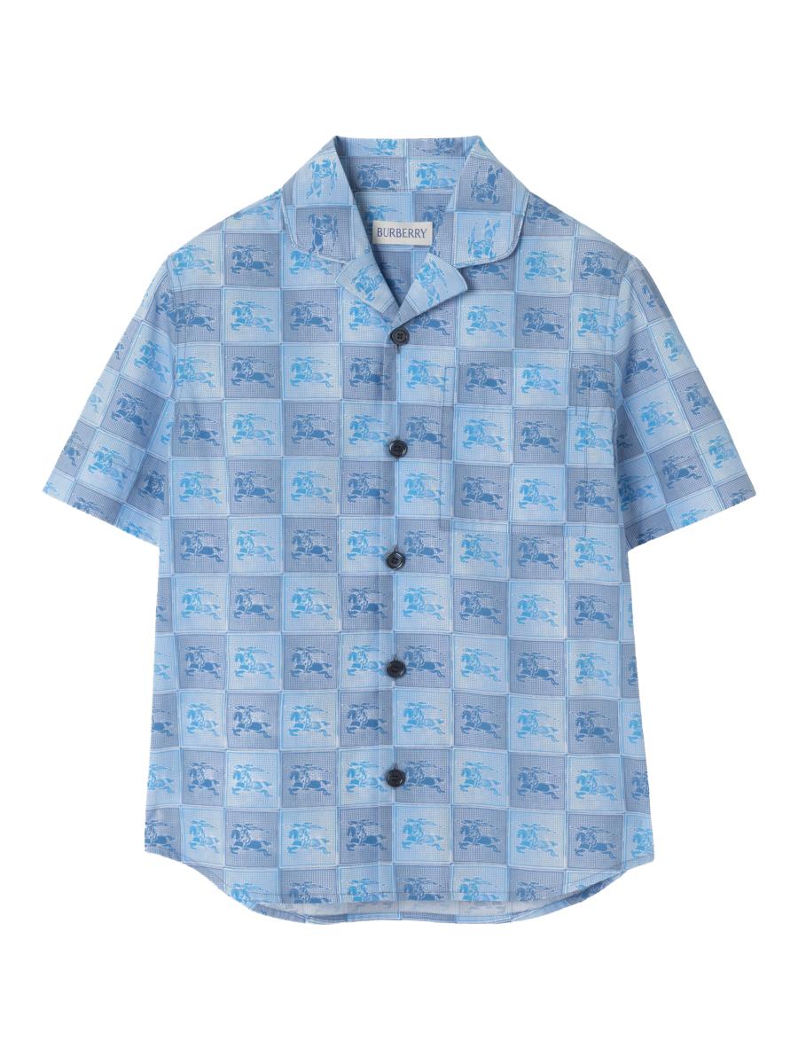 burberry dress shirt blue Relaxed Fit Check Cotton Shirt in Pilot blue - Men
