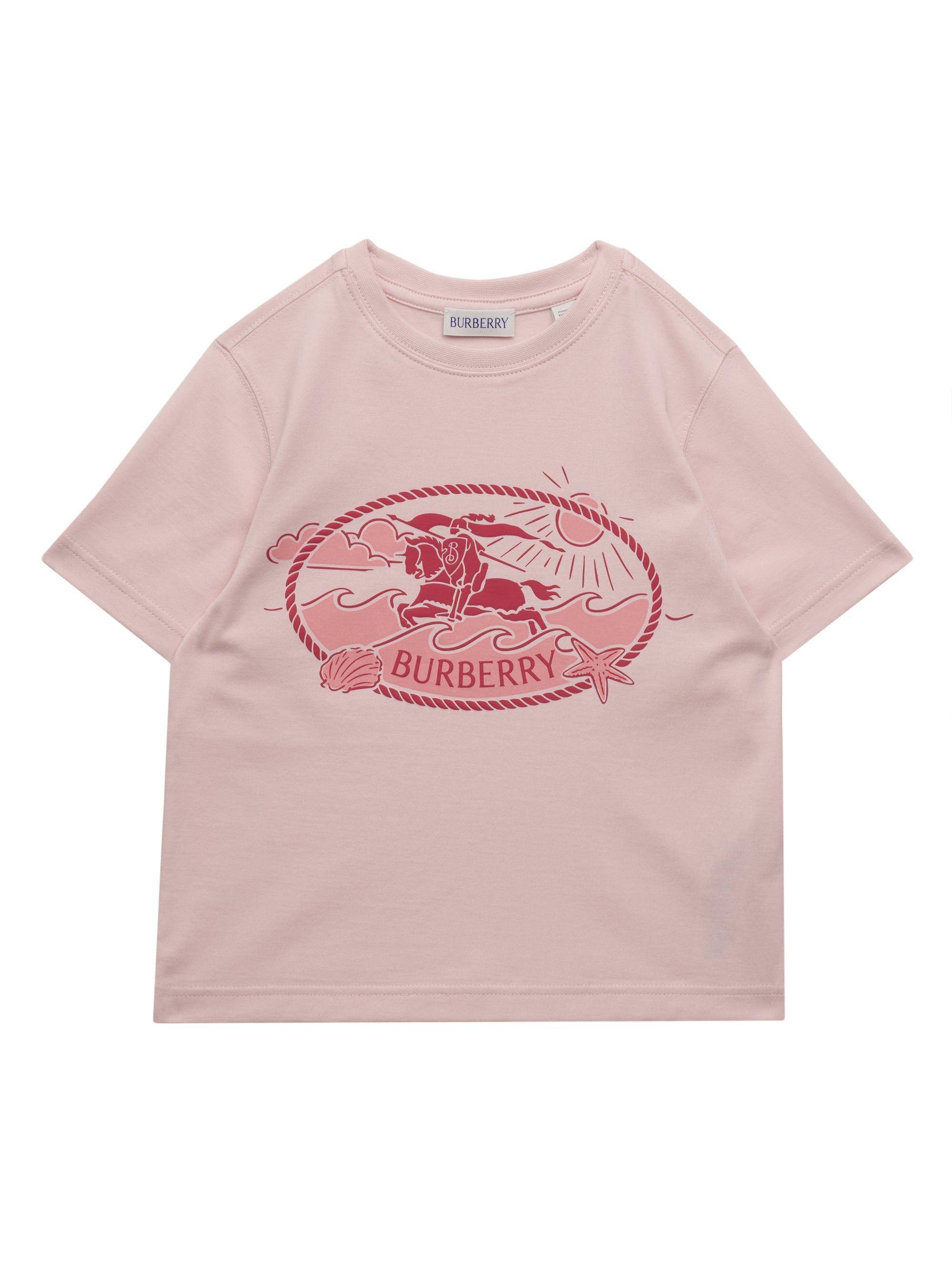Burberry Little Girl's & Girl's Cotton Jersey Equestrian Knight Print T-Shirt - Mallow Pink