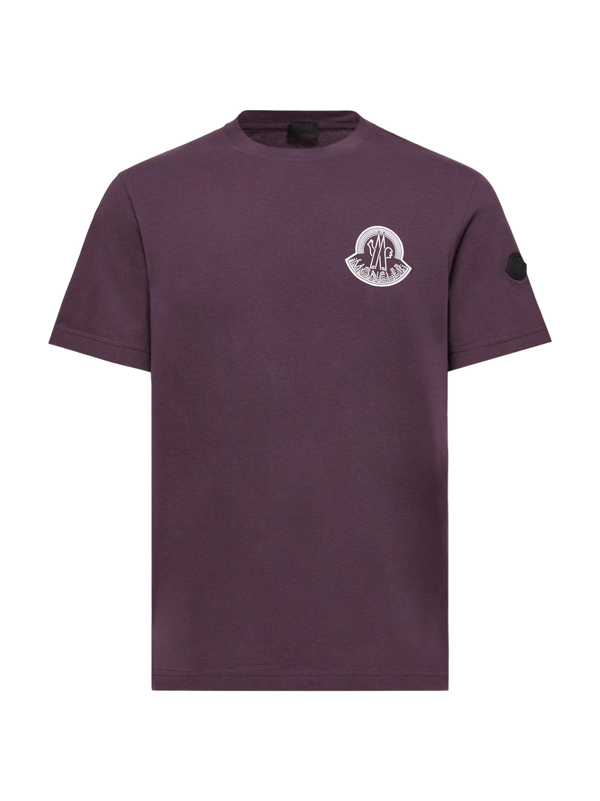 Moncler Men's Crew Neck T-Shirt in Cotton Jersey - Grape Red