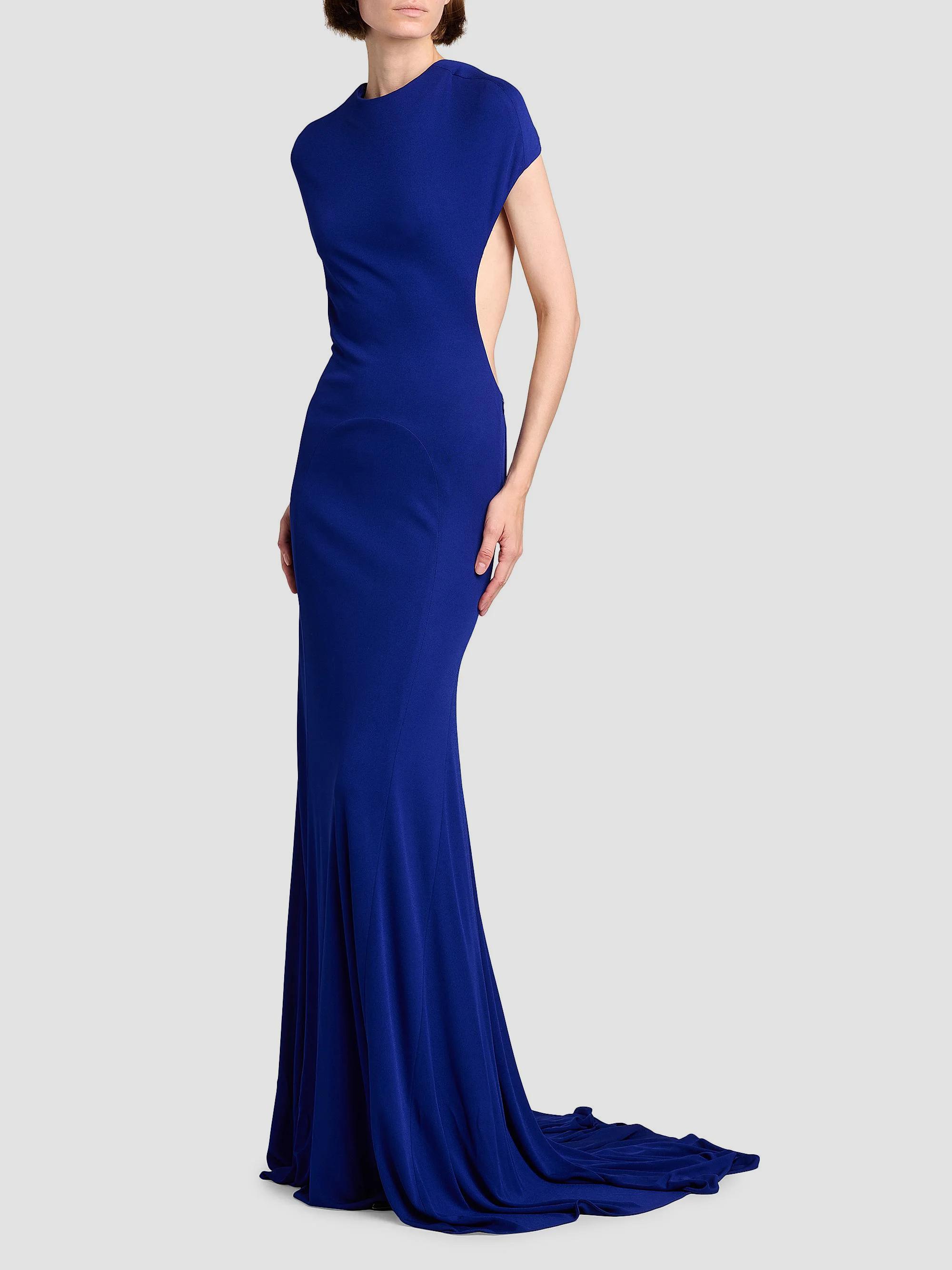 tom ford backless dress Cap-Sleeve Trumpet Gown, Clematis Blue, Women's, 44 Evening Formal Gala Gowns Mother of the Bride Groom Cap-Sleeve Gowns dress up days are Category:BRIDAL SHOWER GUEST brand status. My Actual Bust is:52