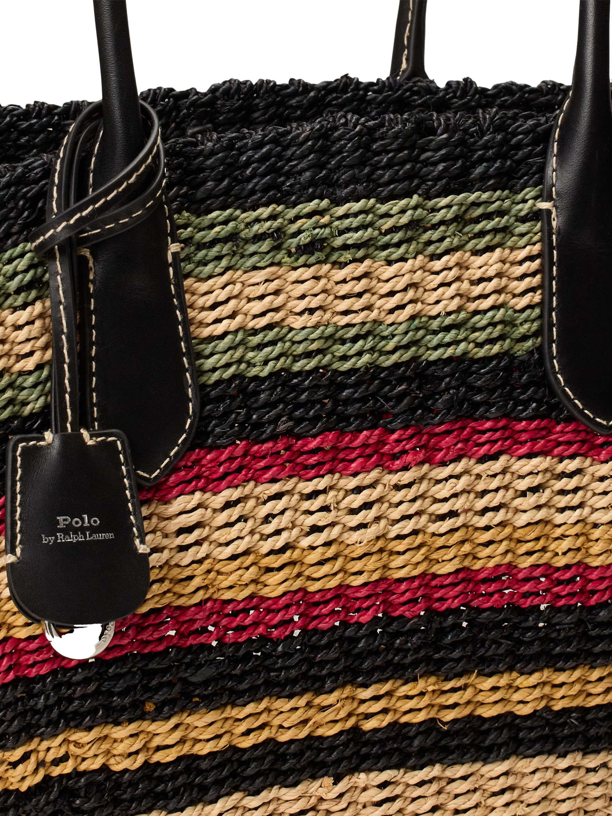 Polo Ralph Lauren Bellport Striped Raffia Tote Bag | Saks Fifth Avenue