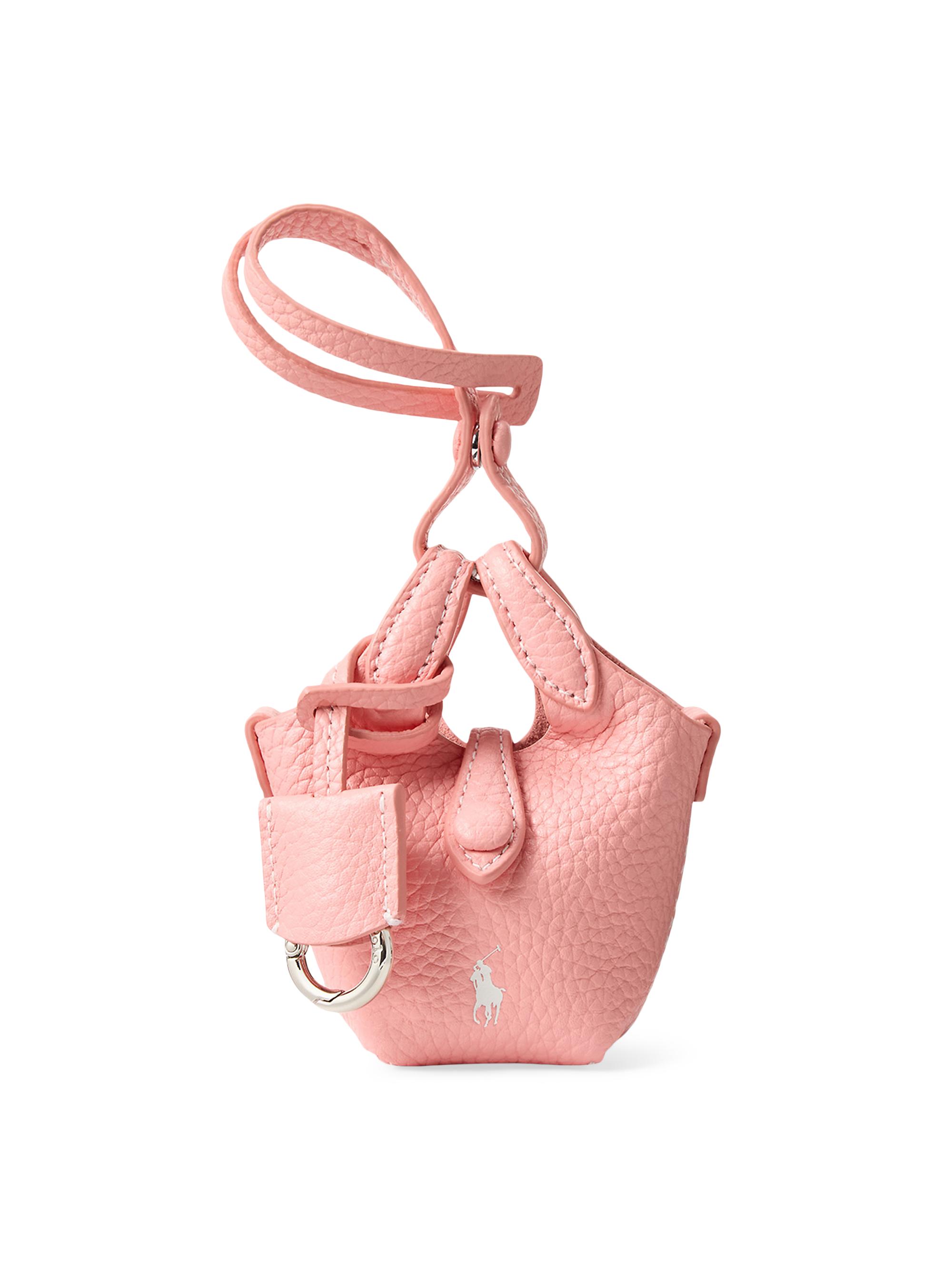 Polo Ralph Lauren Women's Shiny Drum Pebbled Leather Bag Charm - Coral