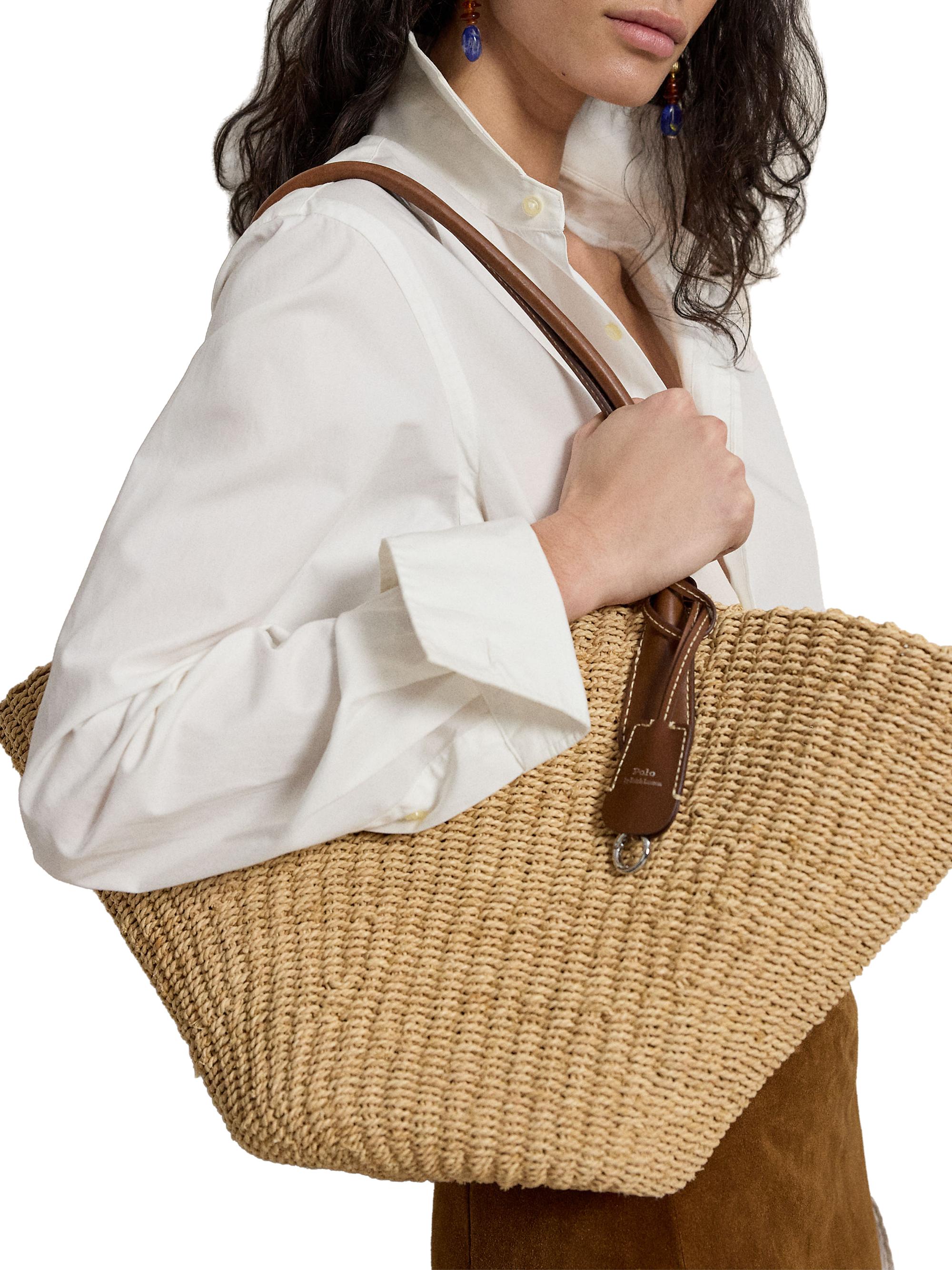Polo Ralph Lauren Bellport Raffia Basket Tote Bag | Saks Fifth Avenue