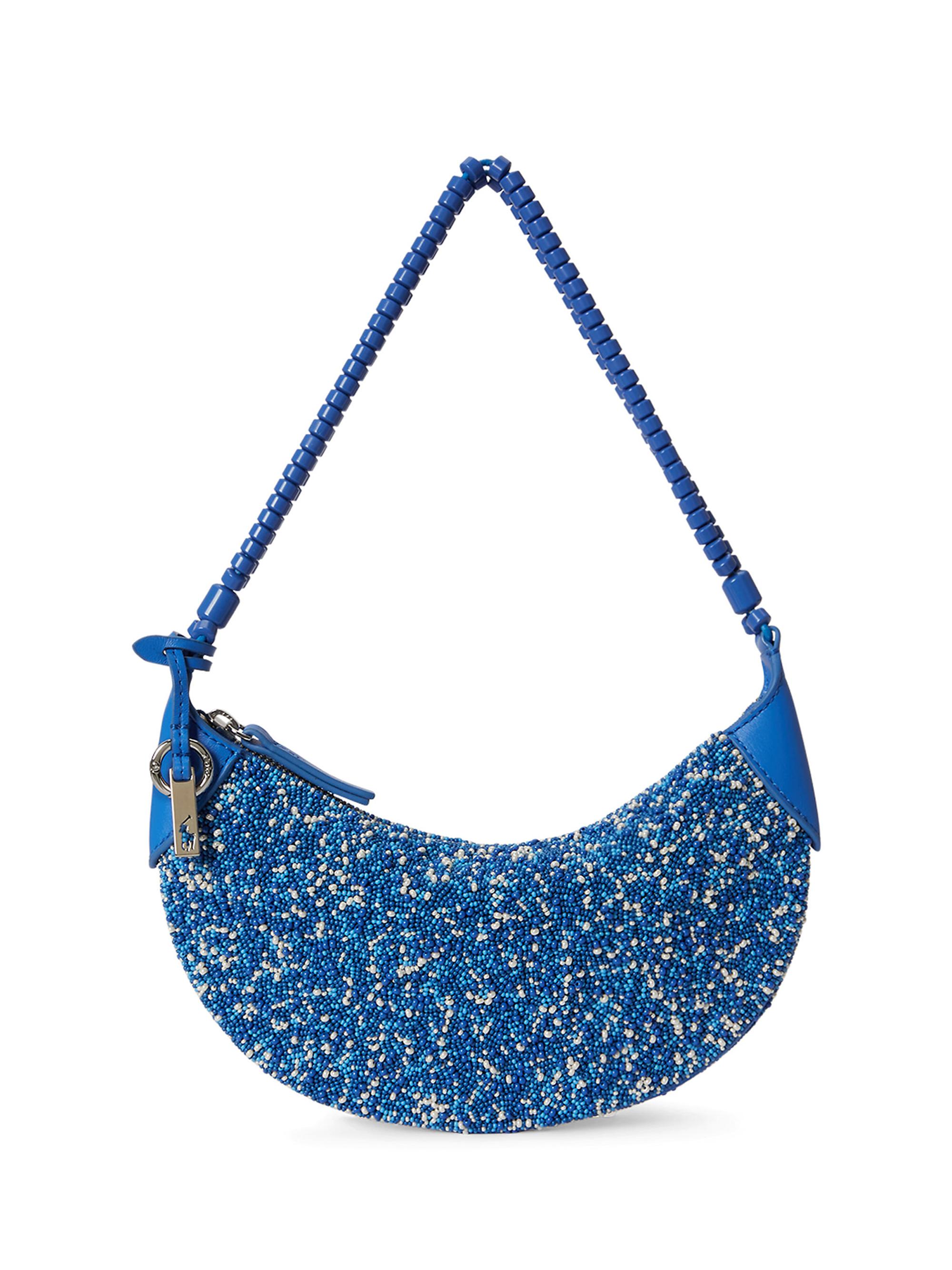 Polo Ralph Lauren Women's Polo ID Mini Beaded Leather Shoulder Bag - Pool Blue