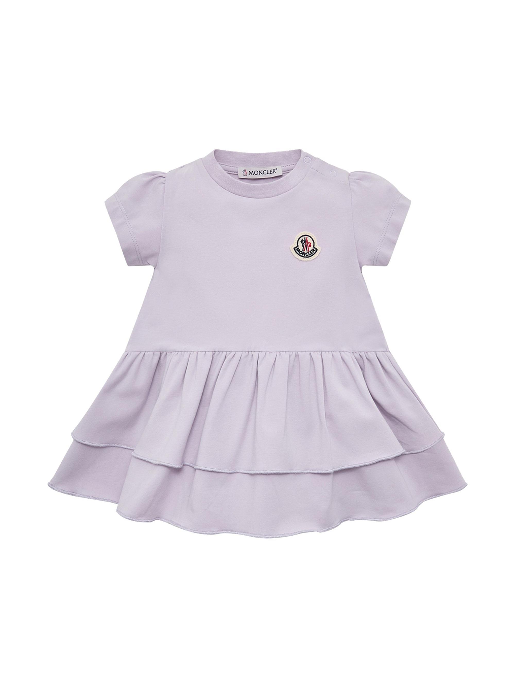 Moncler Baby Girl's and Little Girl's Dress in Cotton with Ruffles - Lilac