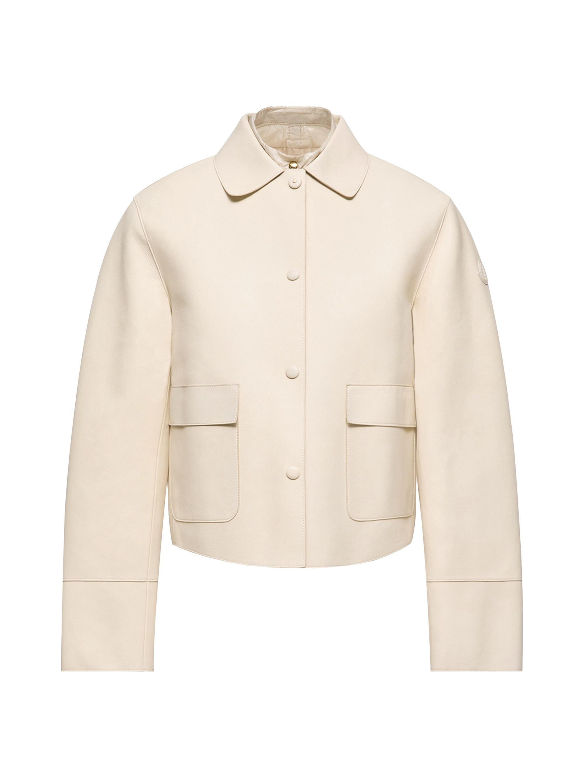 Moncler Women's Haricot 3-in-1 Puffer Shacket in Leather - White