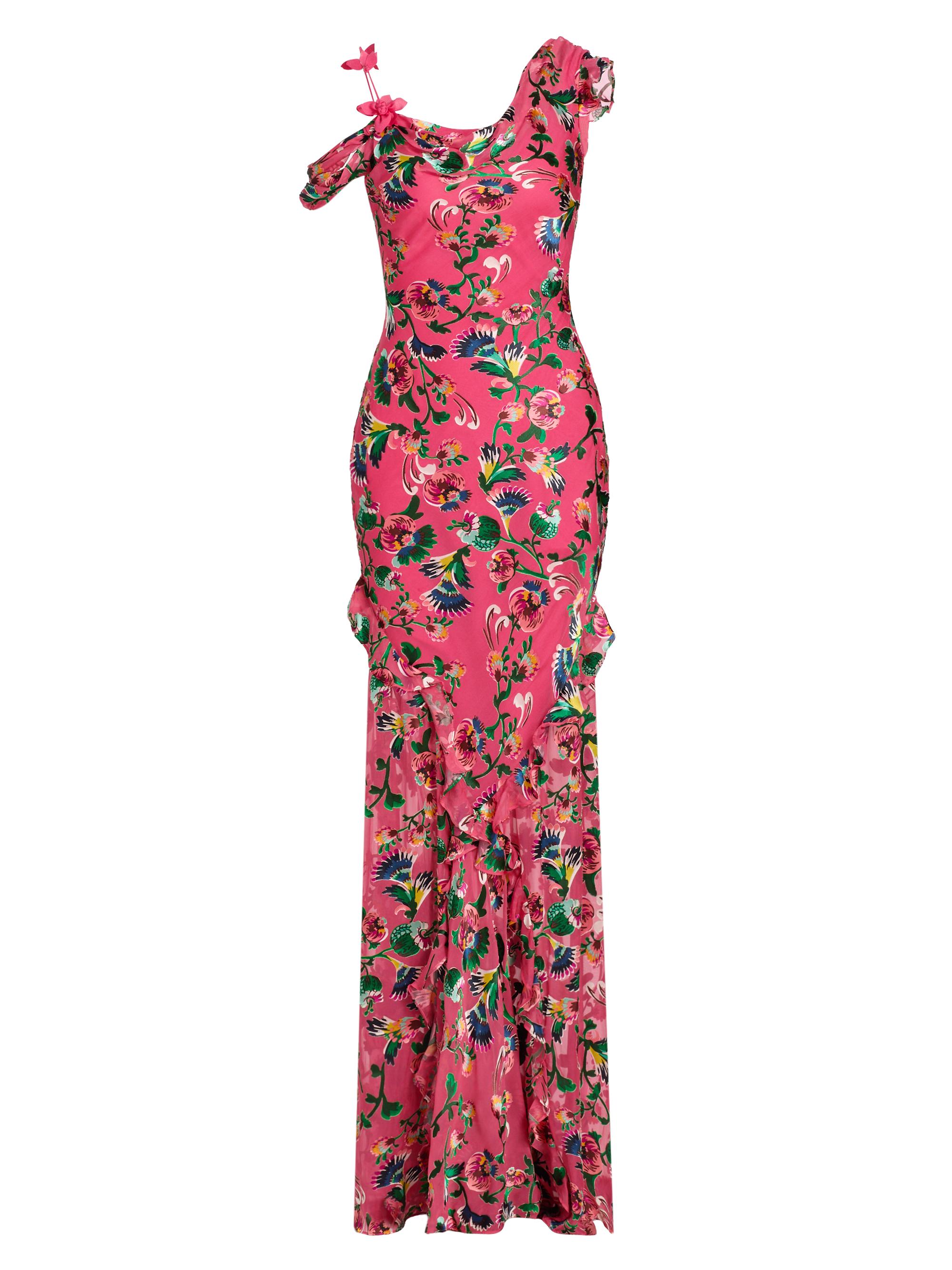 Saloni Chandra Ruffled Floral Dress | Saks Fifth Avenue