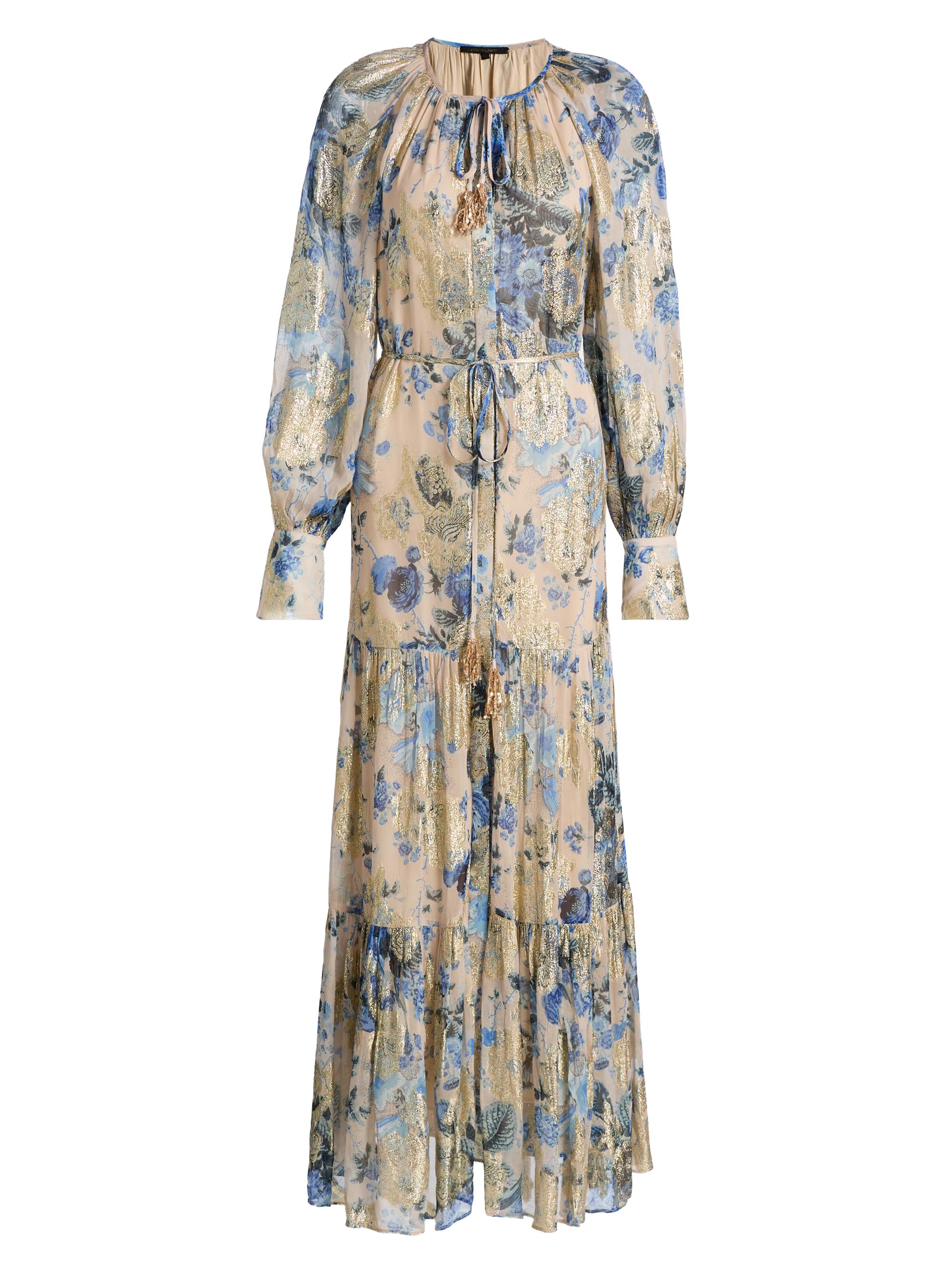 blue midi floral dress Indigo Sky Midi Dress– Teuta Matoshi