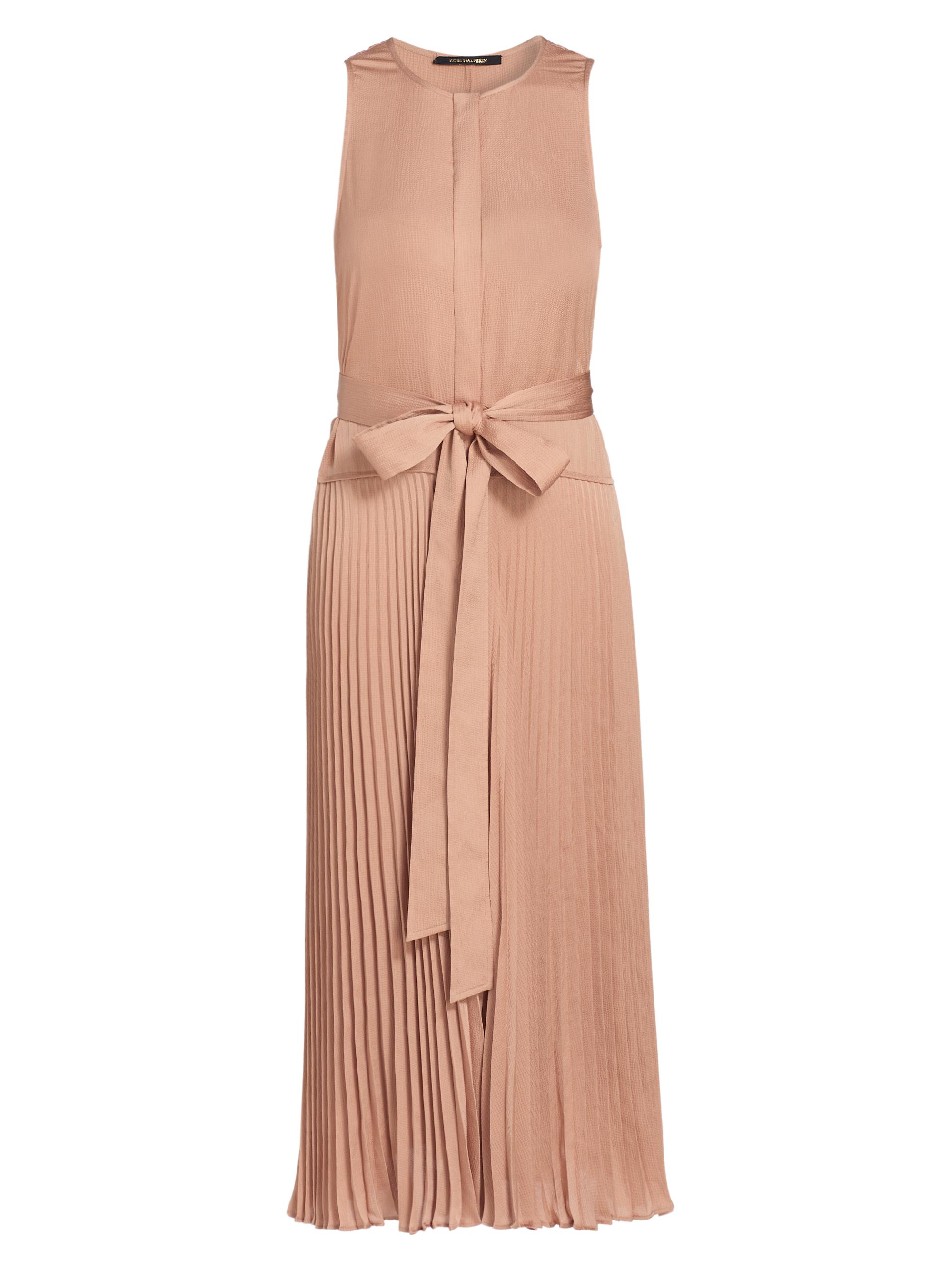 Kobi Halperin Women's Maxine Satin Tie-Waist Sleeveless Midi-Dress - Chai