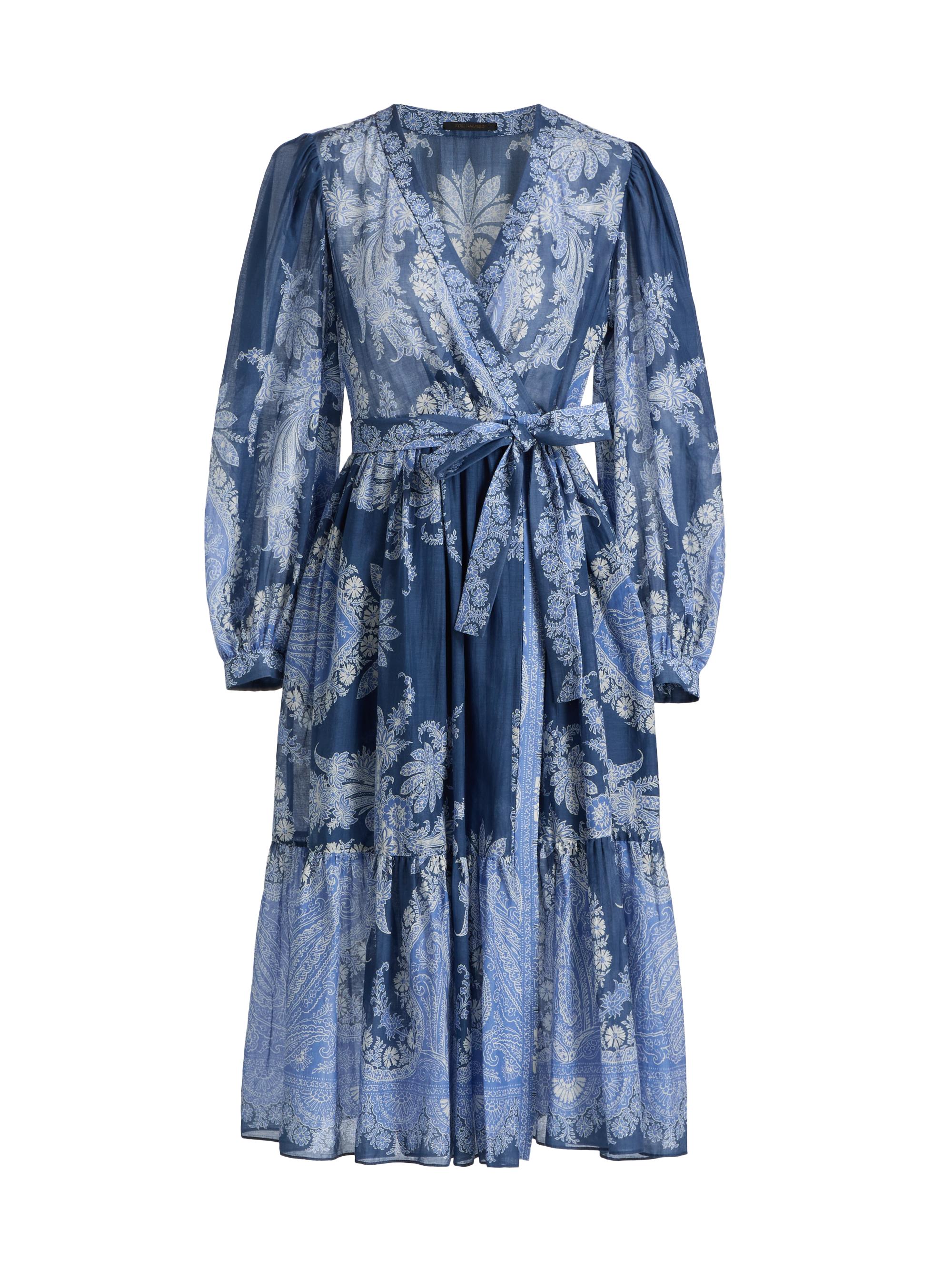 sachin and babi light blue dress MICHAEL Michael Kors Belted Chain-Print Georgette Midi-Dress