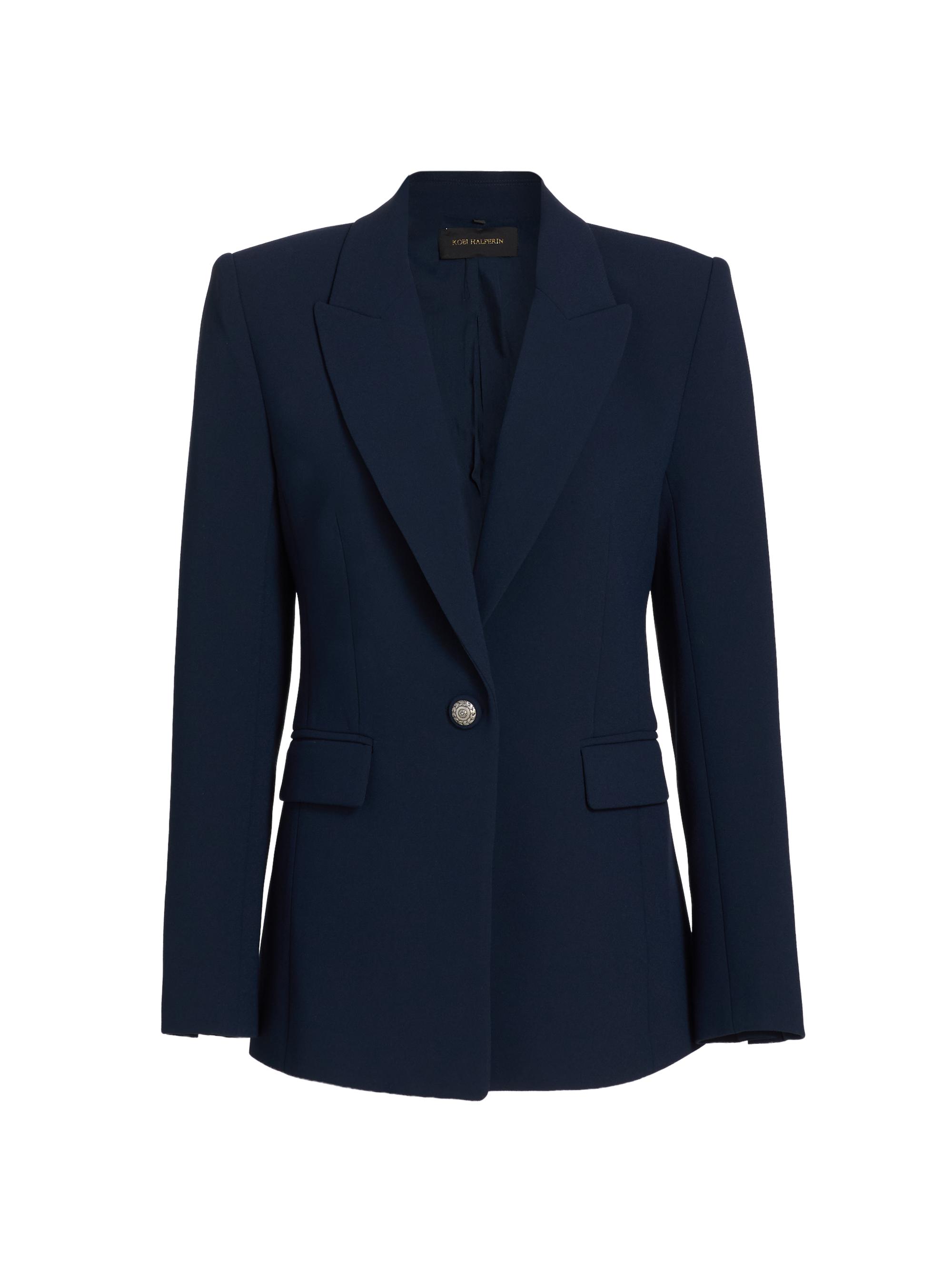 Kobi Halperin Women's Rue Crepe Single-Breasted Blazer - Navy