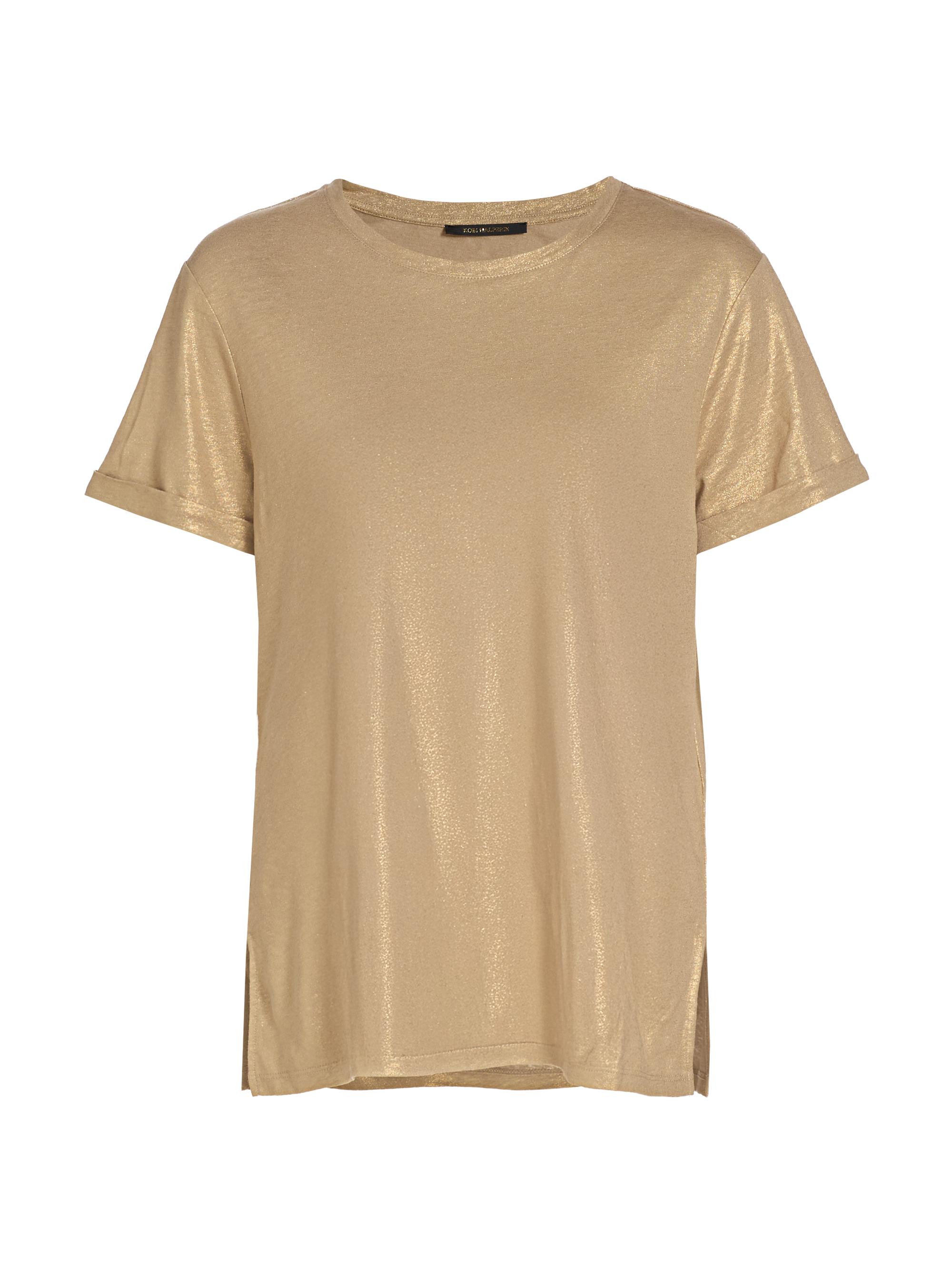 Kobi Halperin Women's Meegan Metallic Jersey Crewneck T-Shirt - Gold
