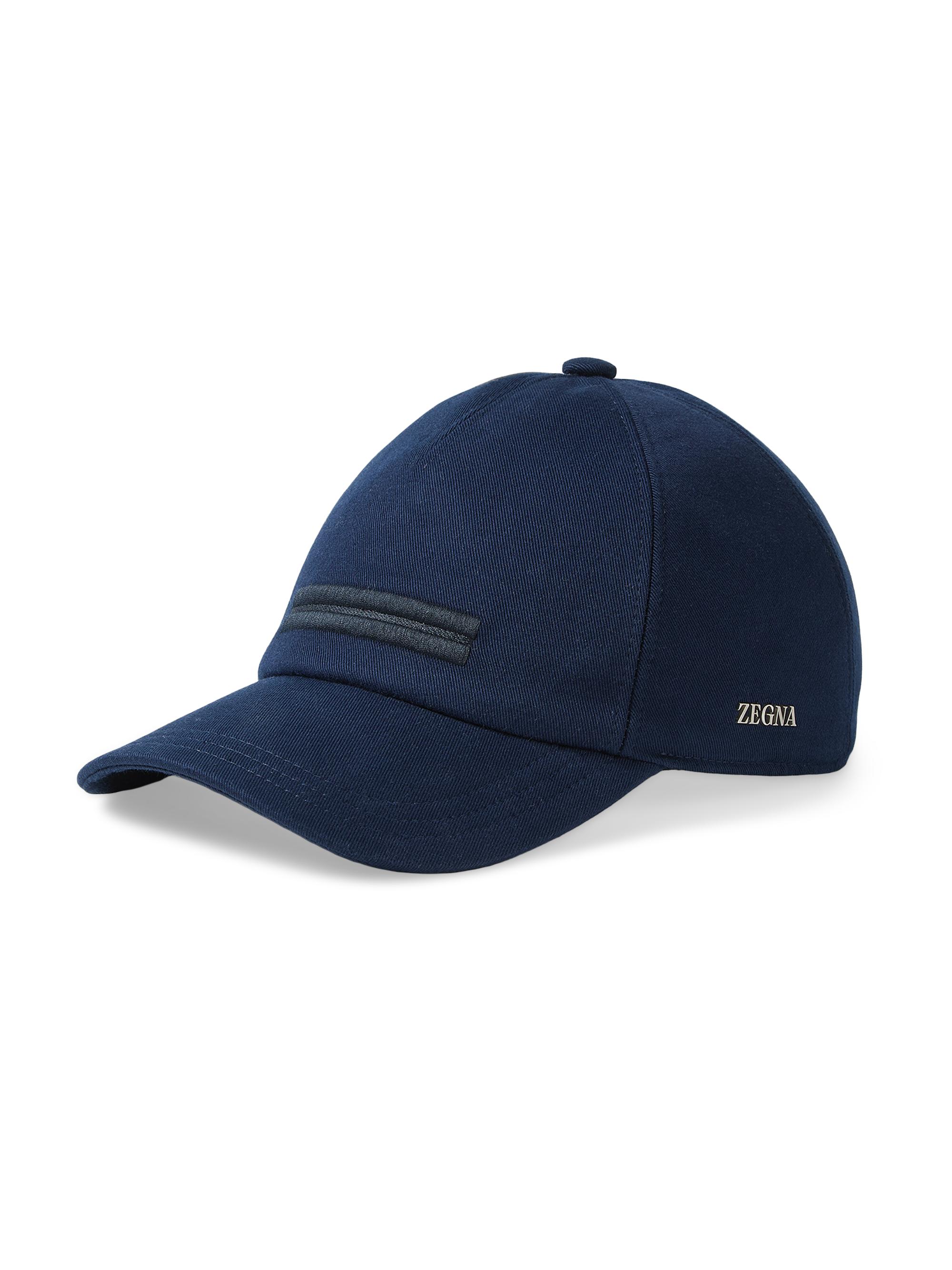 ZEGNA Men's Cotton Baseball Cap - Dark Indigo Blue