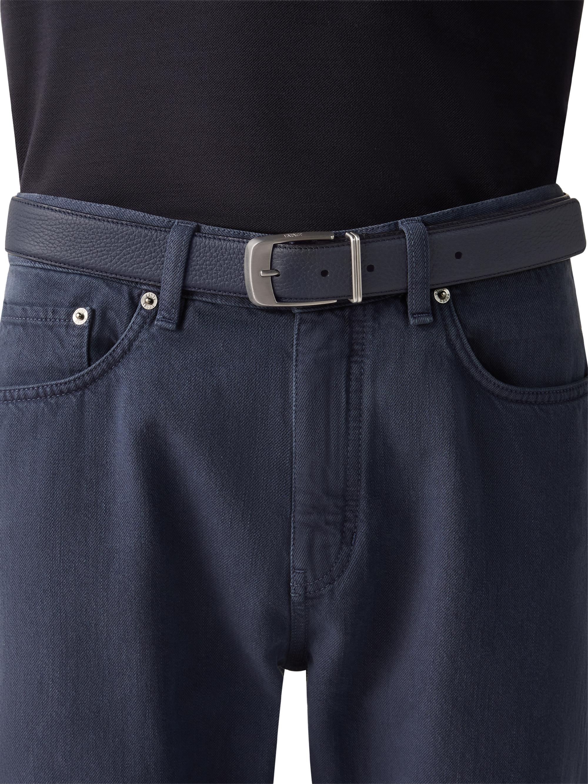 ZEGNA Men's Leather Belt - Dark Blue | Thumbnail 2