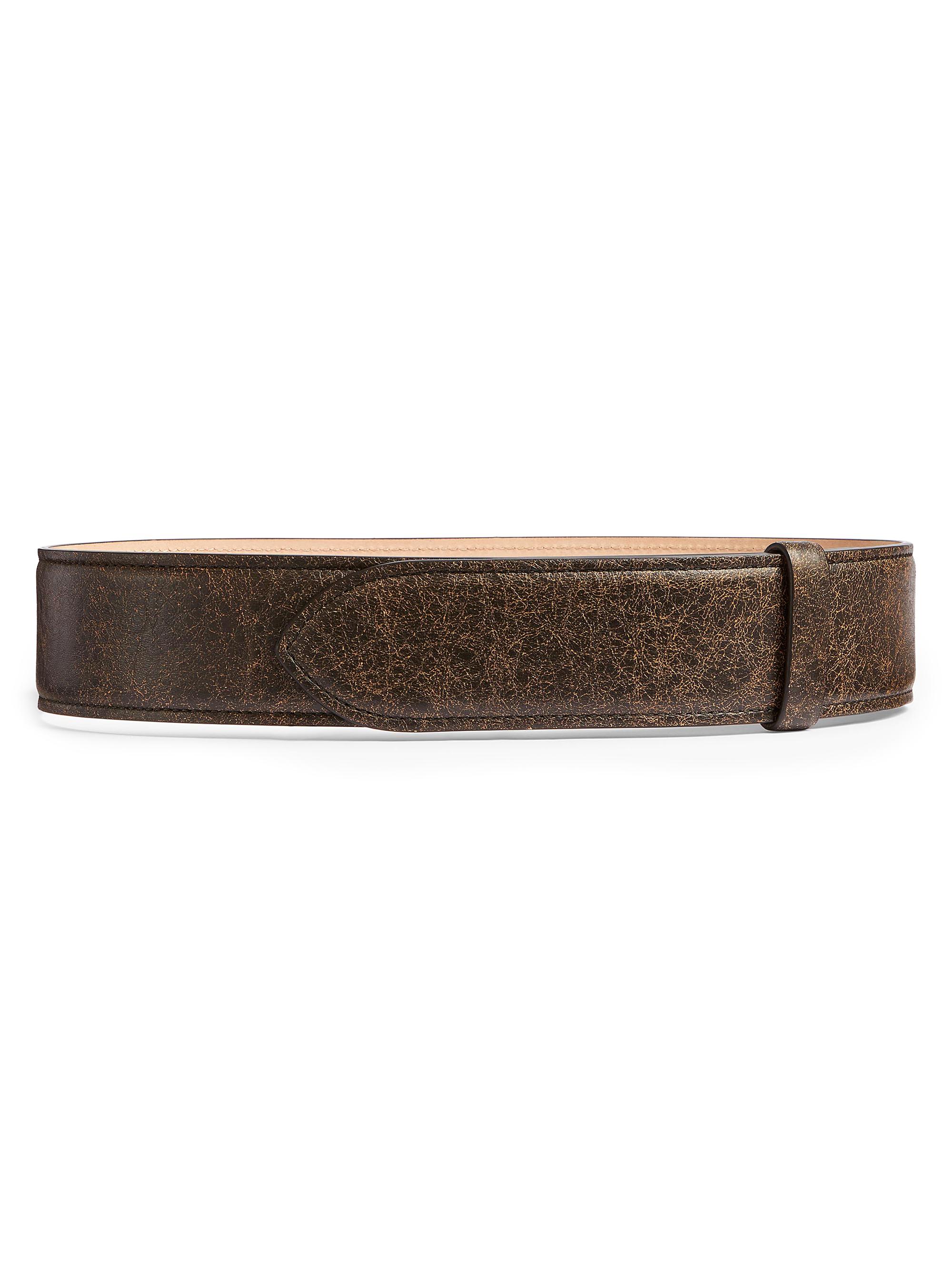 Khaite Women's Theo Leather Belt - Dark Brown