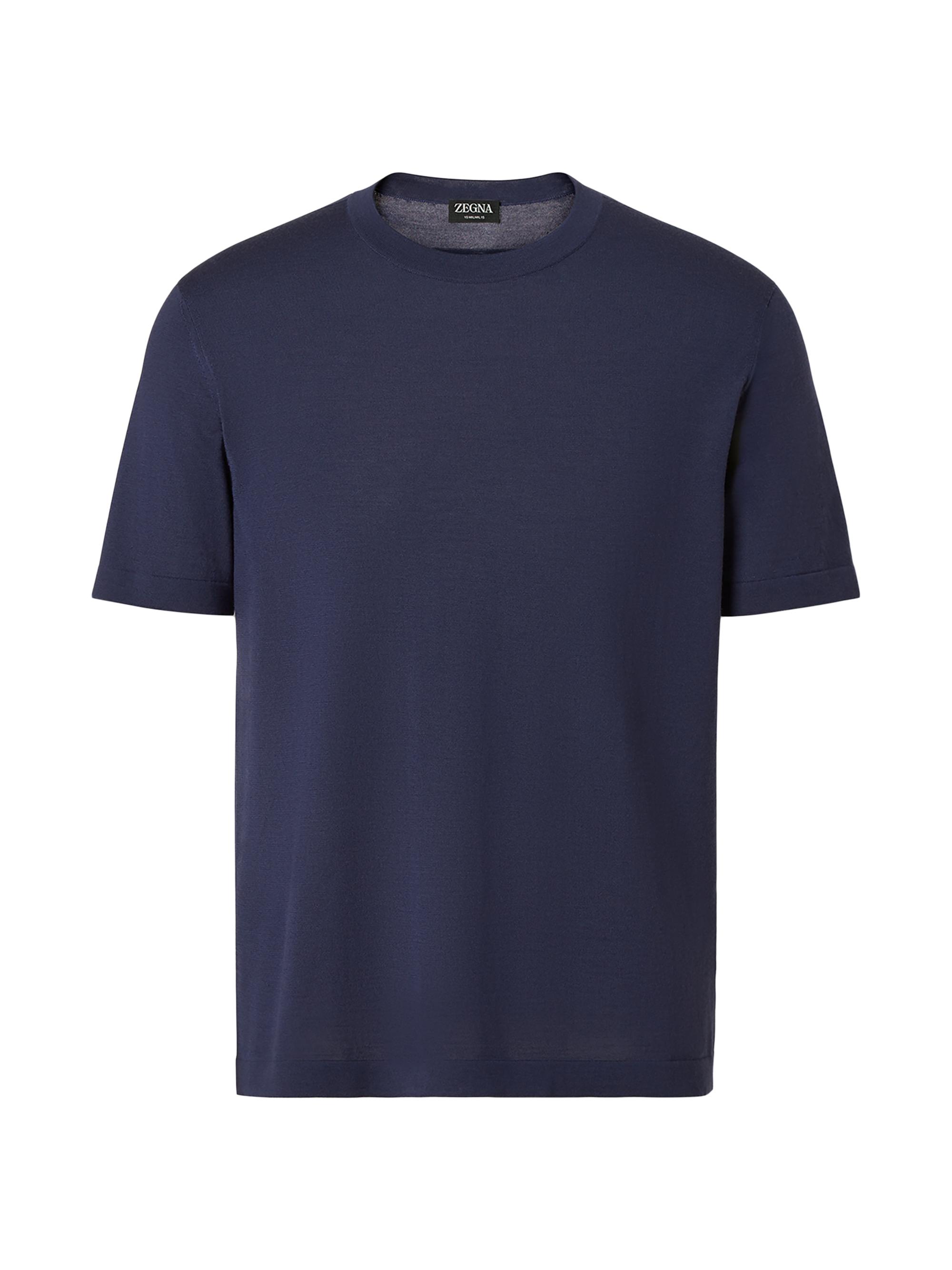 ZEGNA Men's 15milmil15 Wool T-Shirt - Dark Indigo Blue