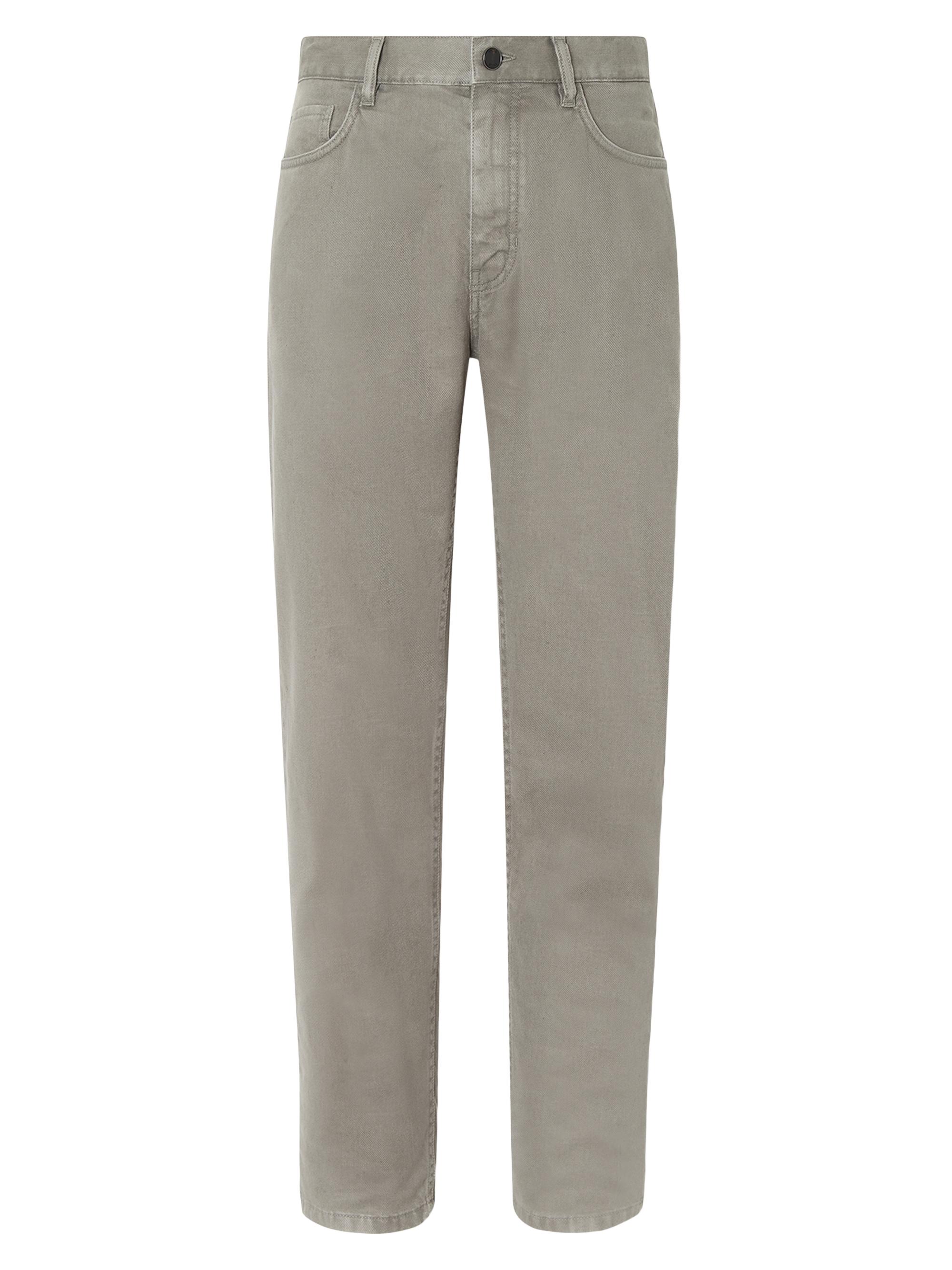 ZEGNA Men's Stretch Cotton and Linen Roccia Jeans - Dark Taupe