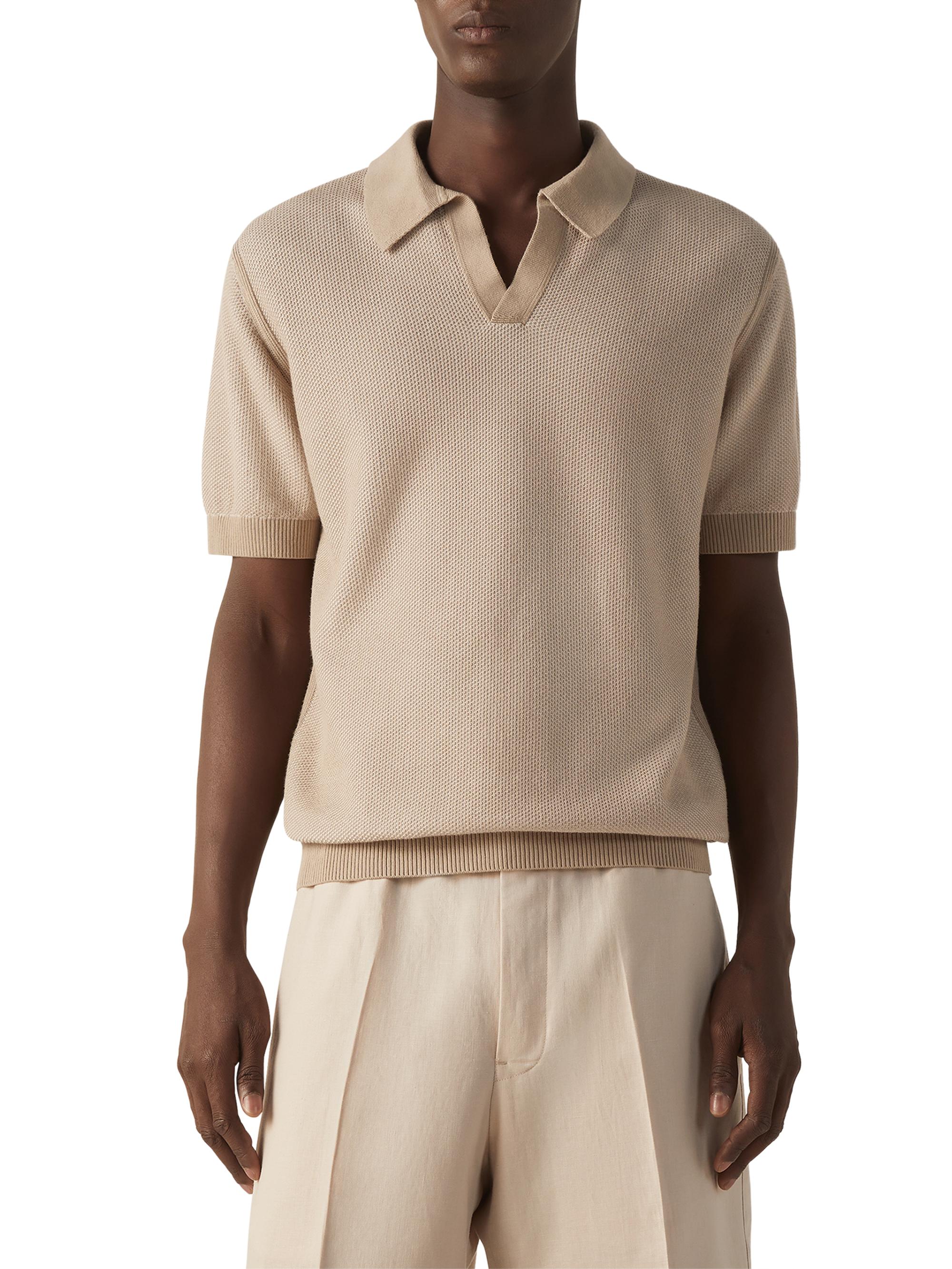ZEGNA Men's Cotton Polo Shirt -  Light Taupe | Thumbnail 2