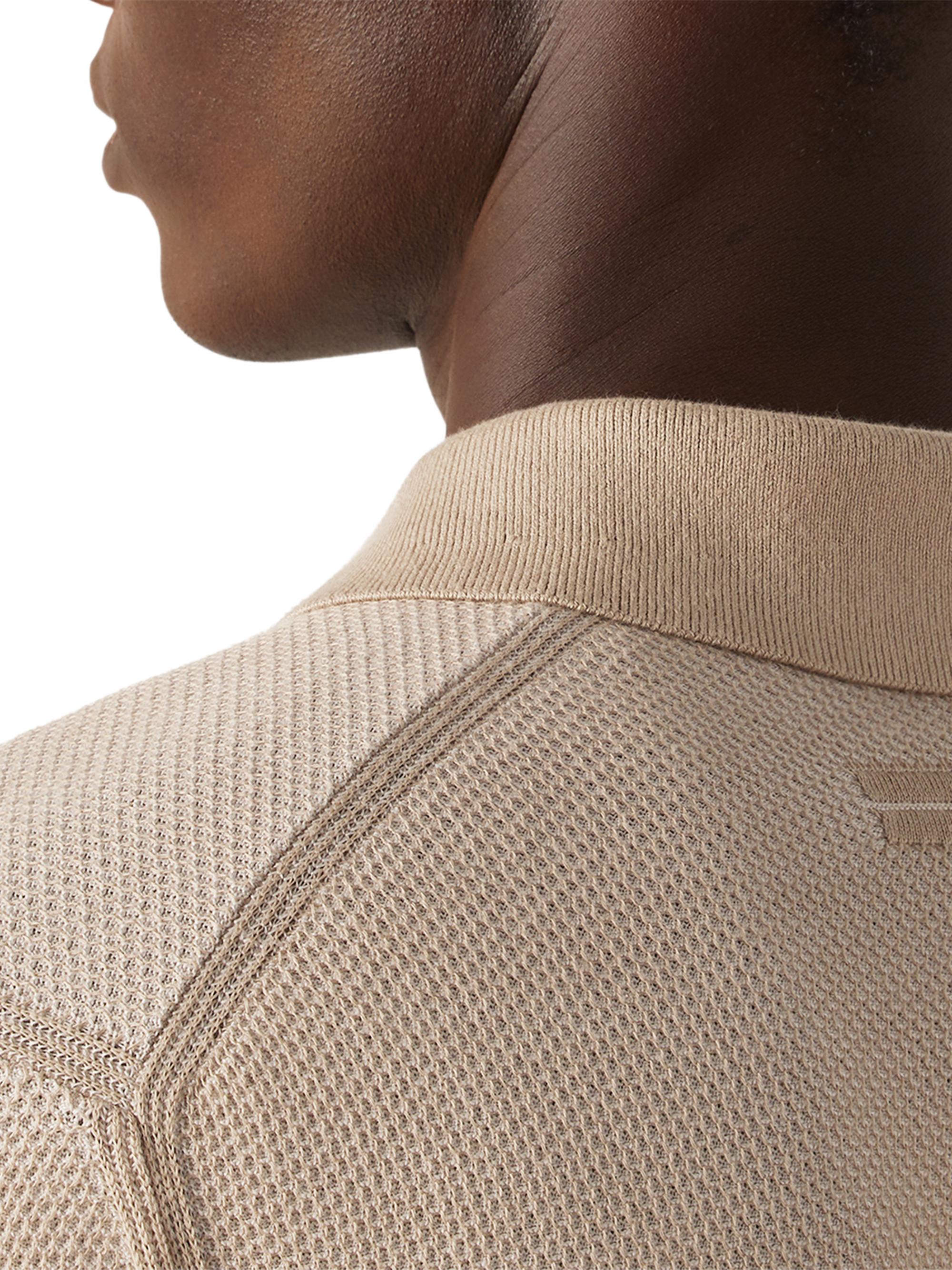 ZEGNA Men's Cotton Polo Shirt -  Light Taupe | Thumbnail 4