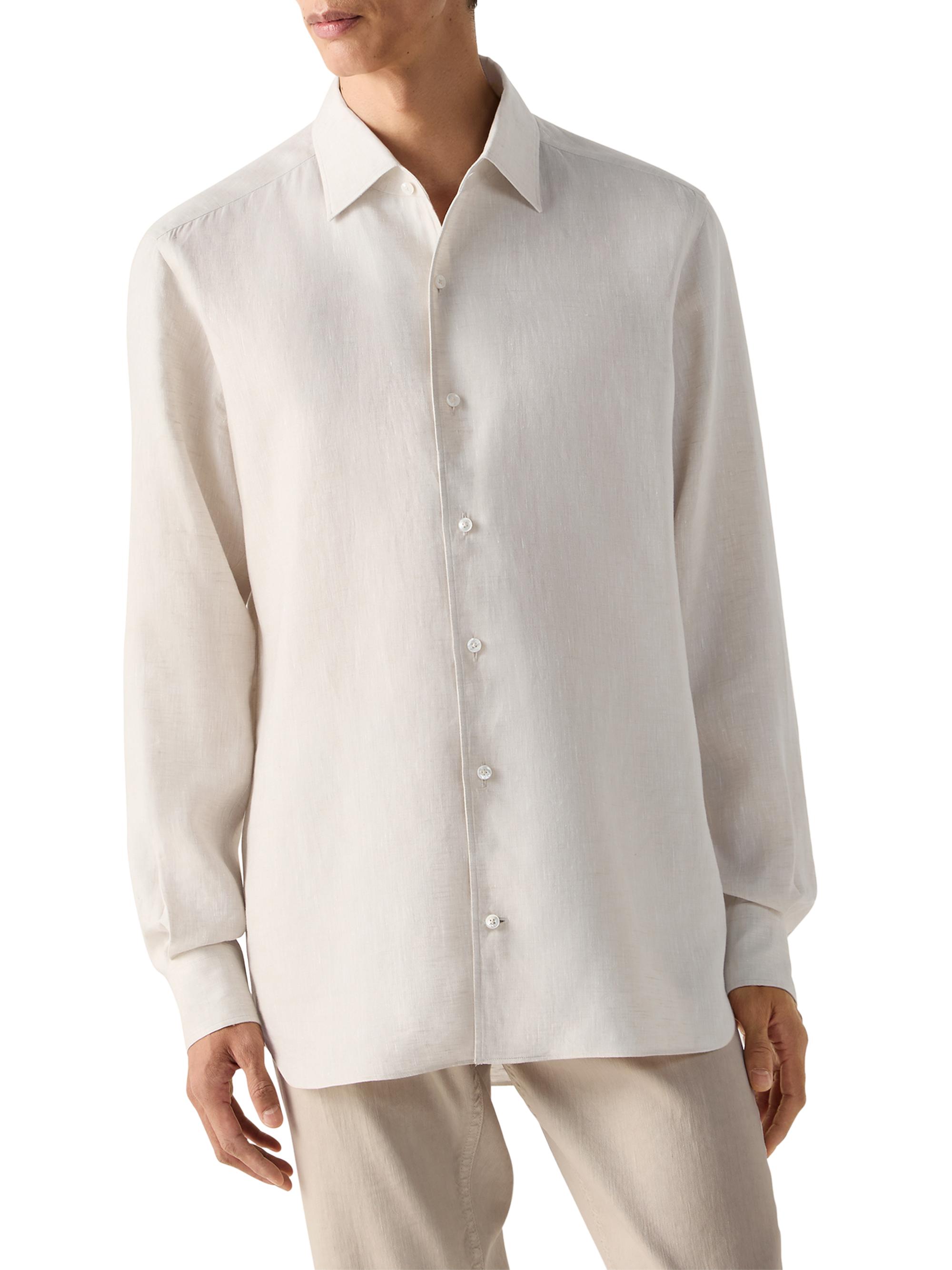 ZEGNA Men's Oasi Lino Shirt - Light Beige | Thumbnail 2
