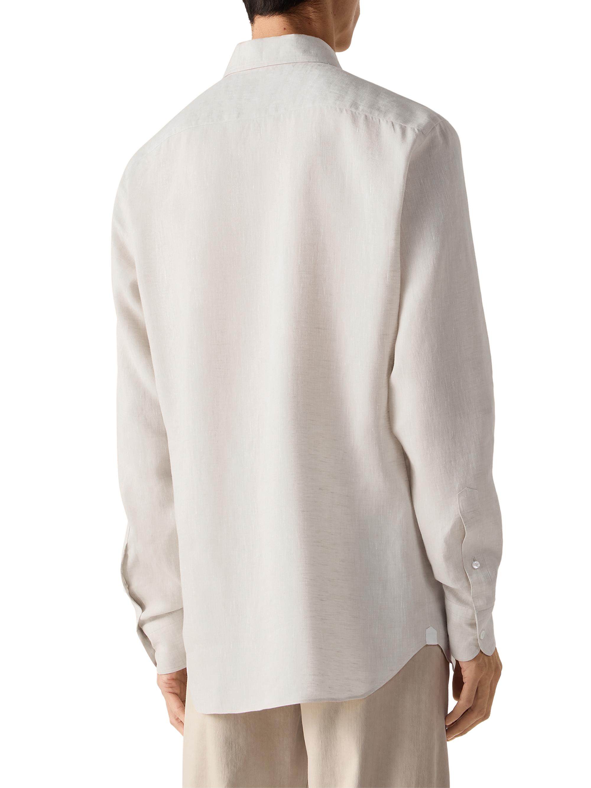 ZEGNA Men's Oasi Lino Shirt - Light Beige | Thumbnail 3