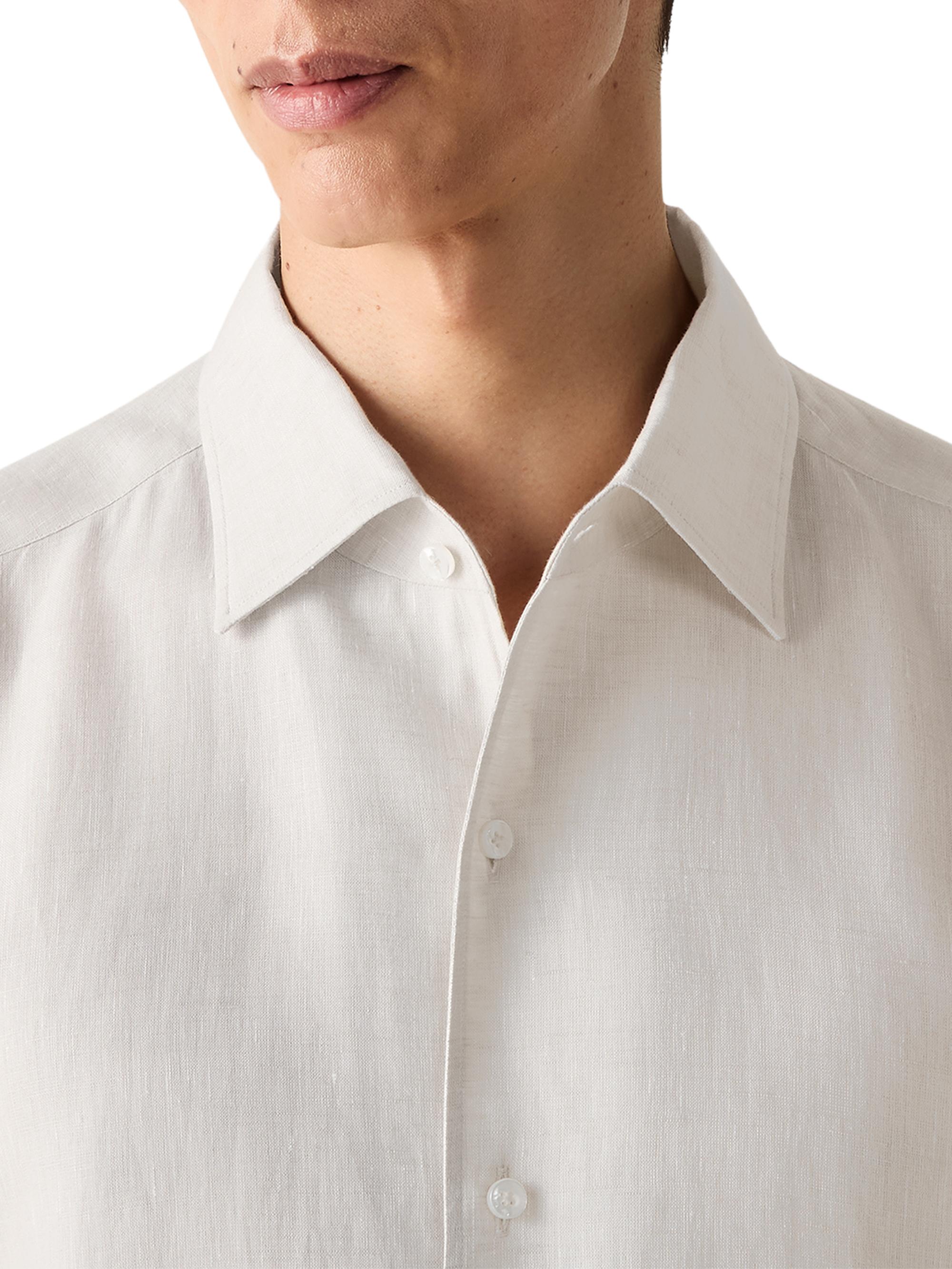 ZEGNA Men's Oasi Lino Shirt - Light Beige | Thumbnail 4