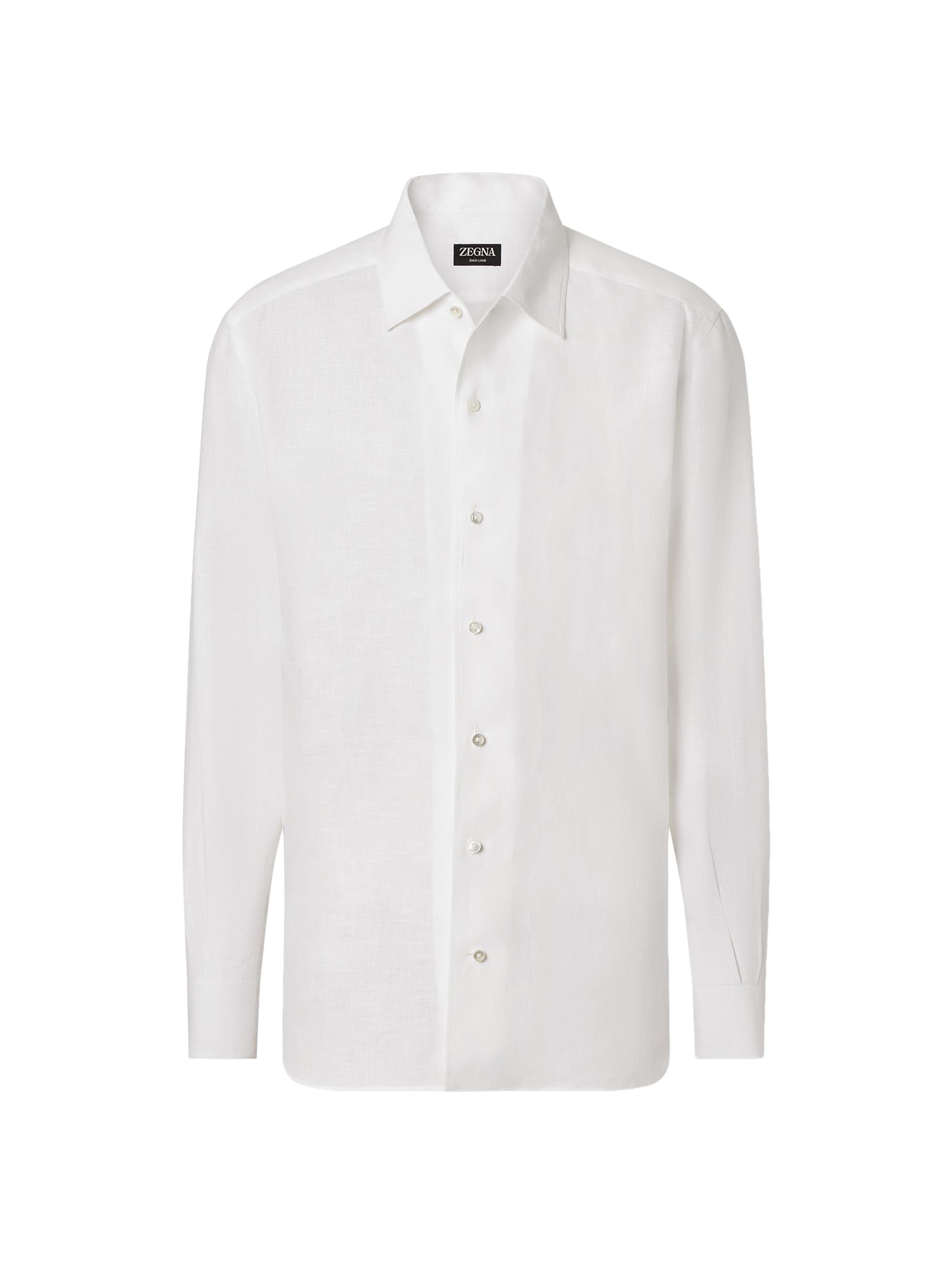 ZEGNA Men's Oasi Lino Shirt - Light Blue