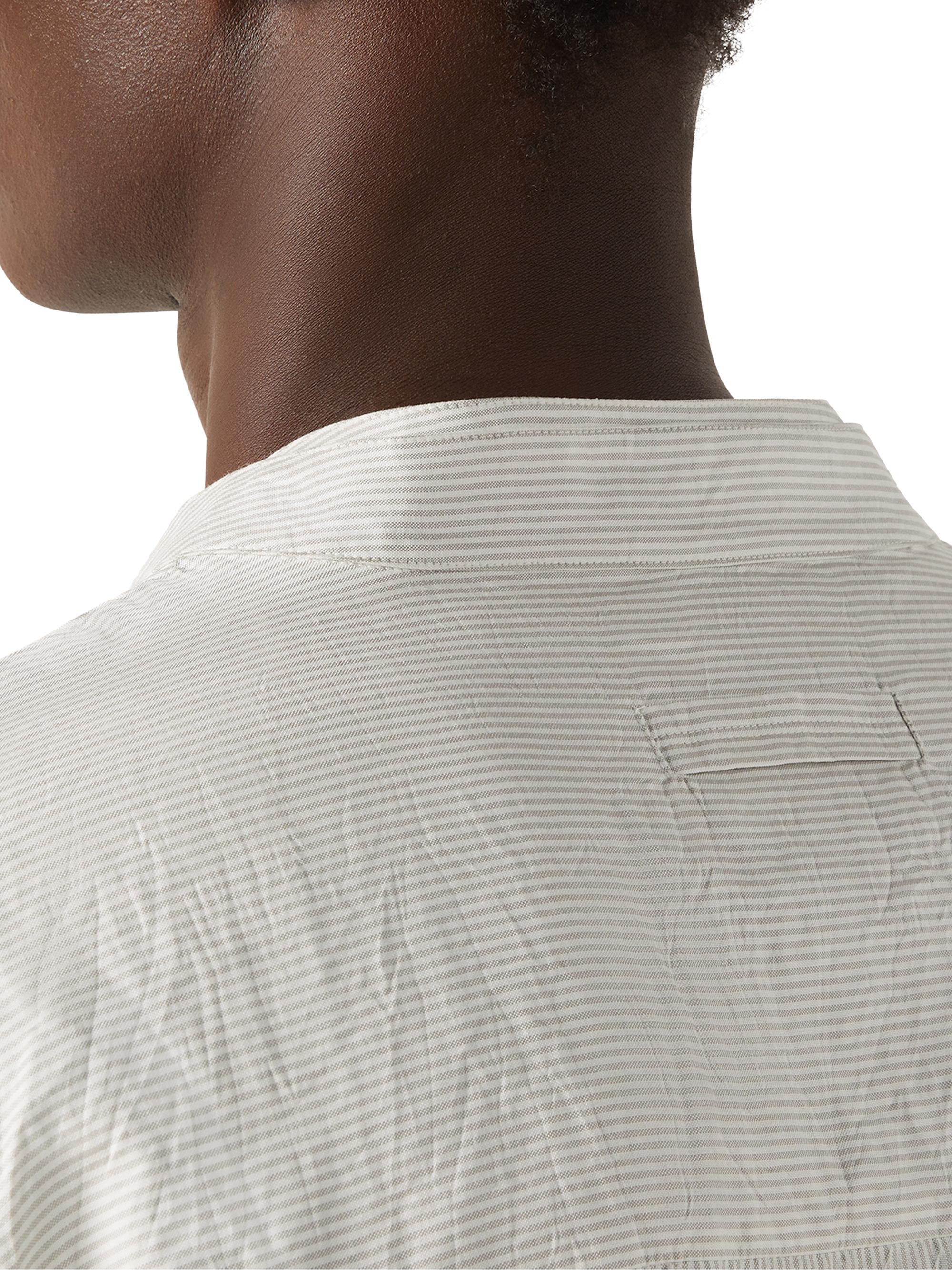 ZEGNA Men's Striped Silk Shirt - White Grey | Thumbnail 4