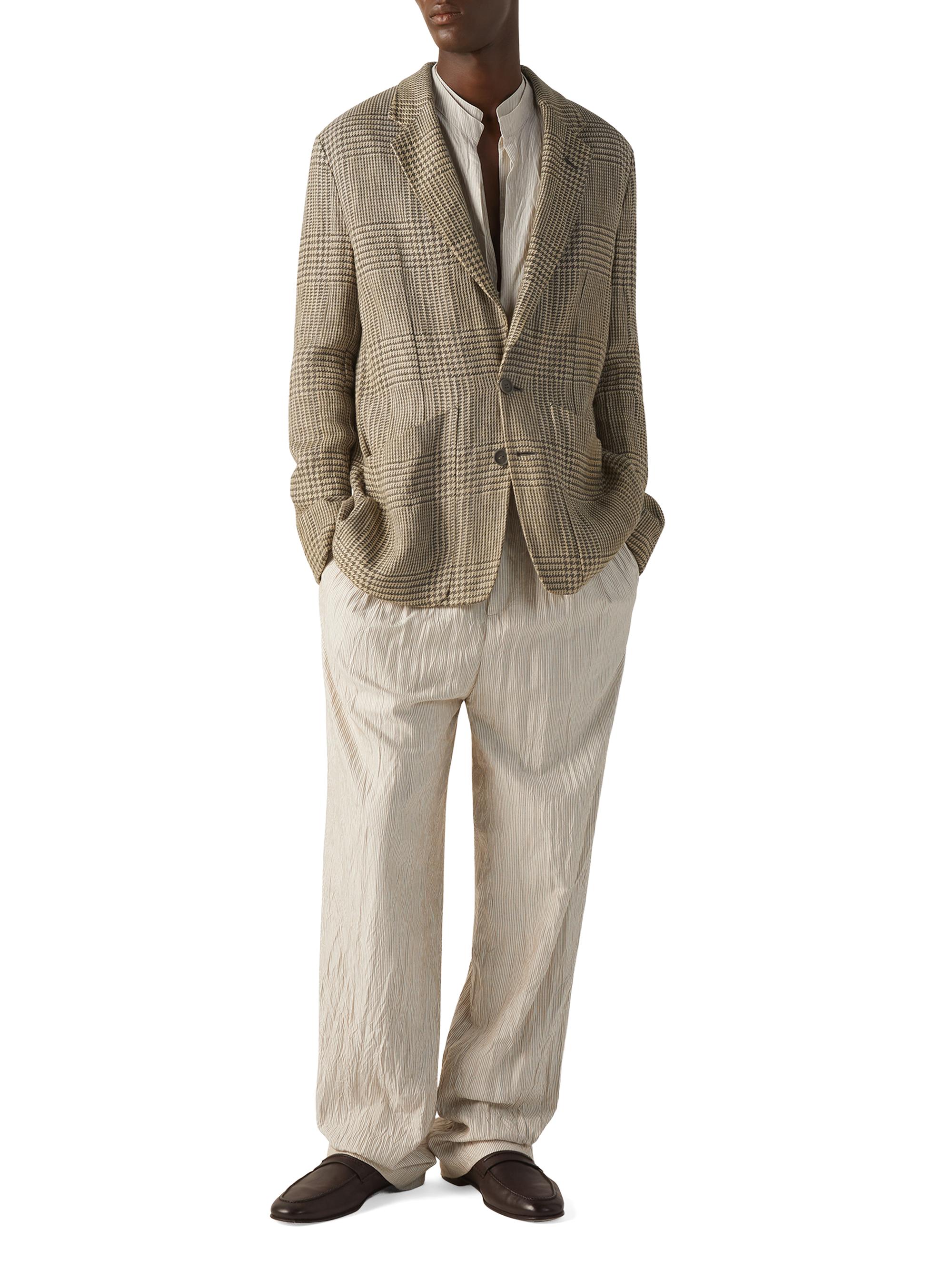 ZEGNA Men's Striped Silk Shirt - White Grey | Thumbnail 5