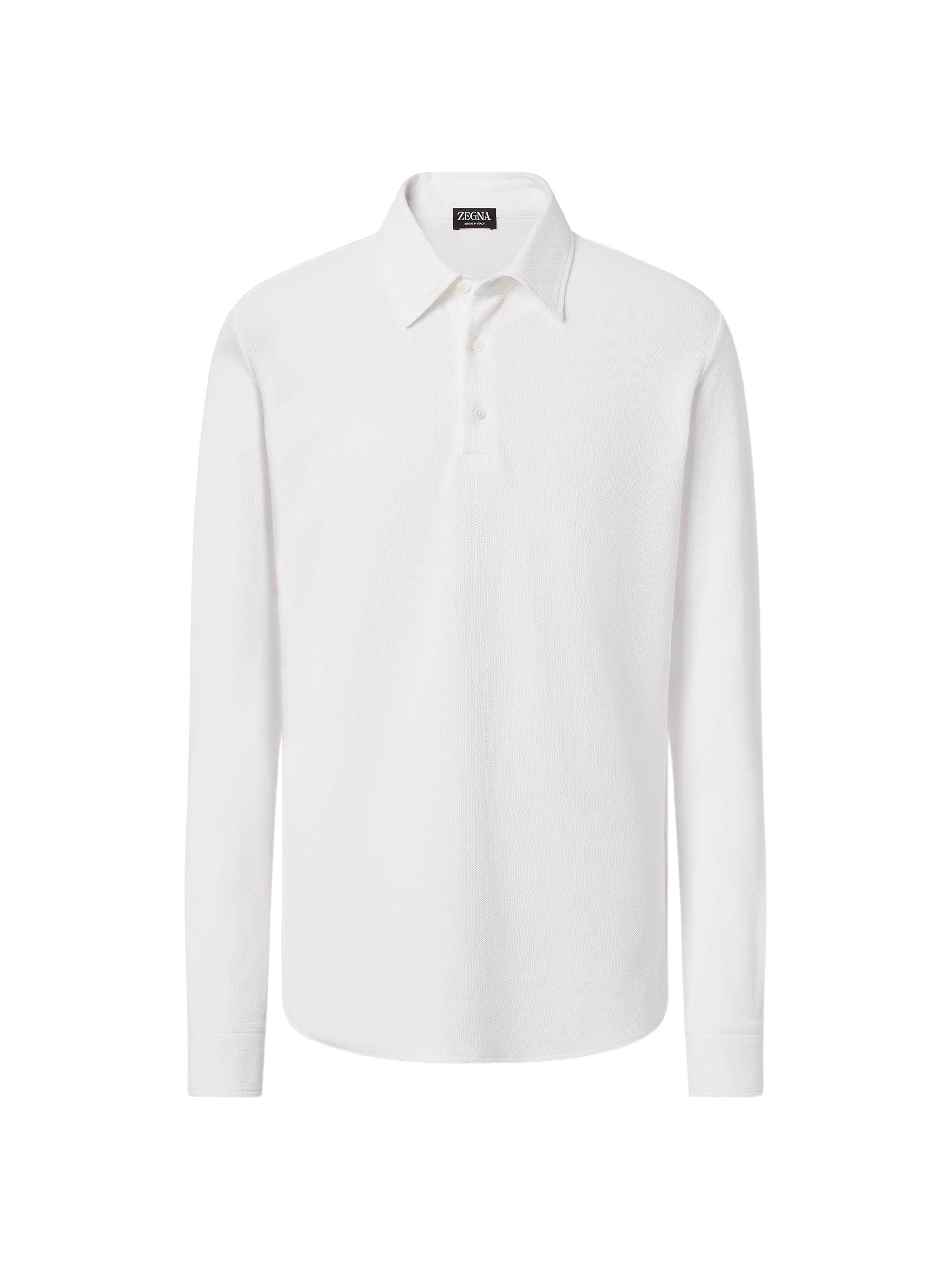 ZEGNA Men's Cotton Polo Shirt - Optical White