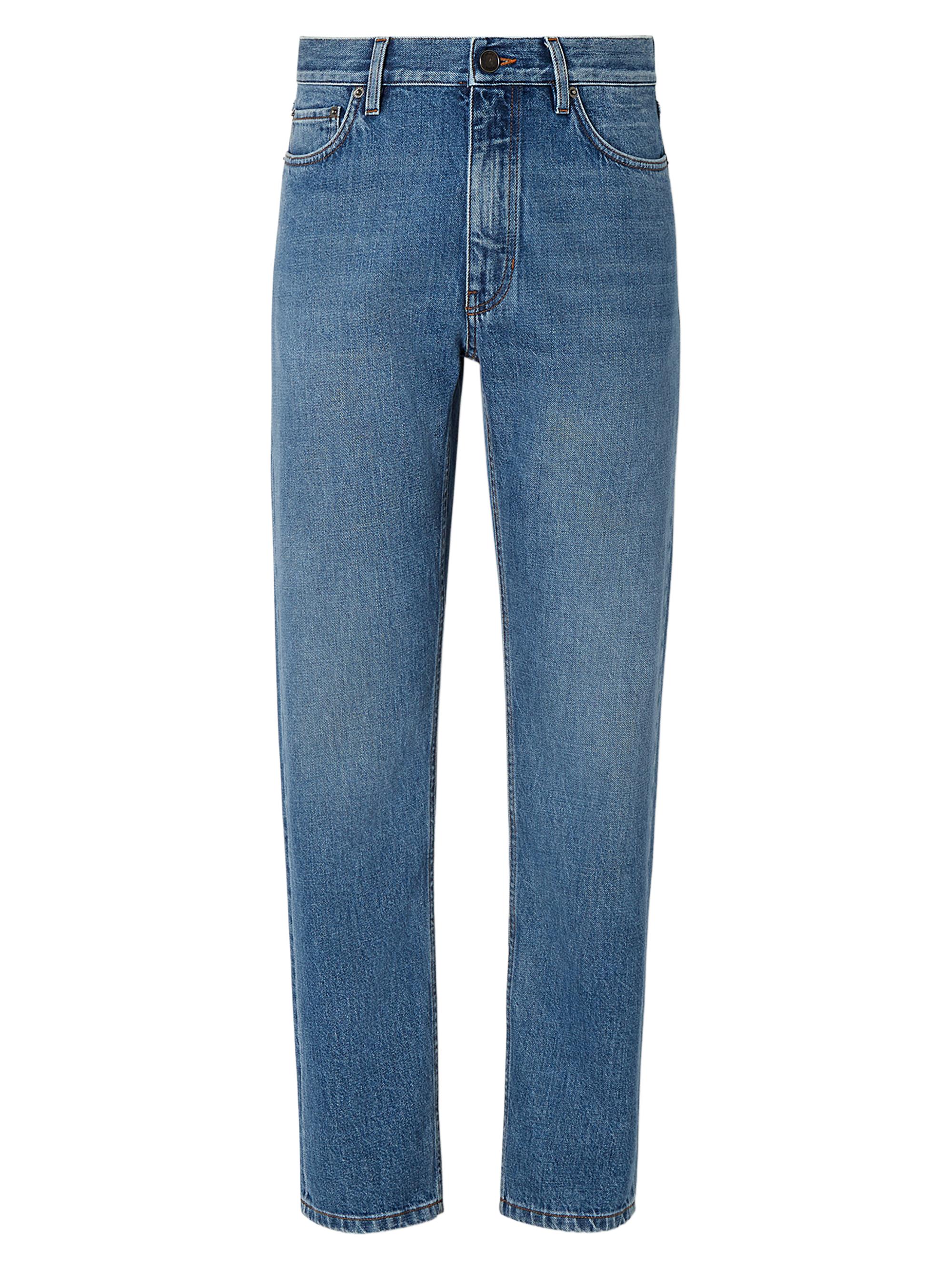 ZEGNA Men's Bleached Cotton Roccia Jeans - Light Blue