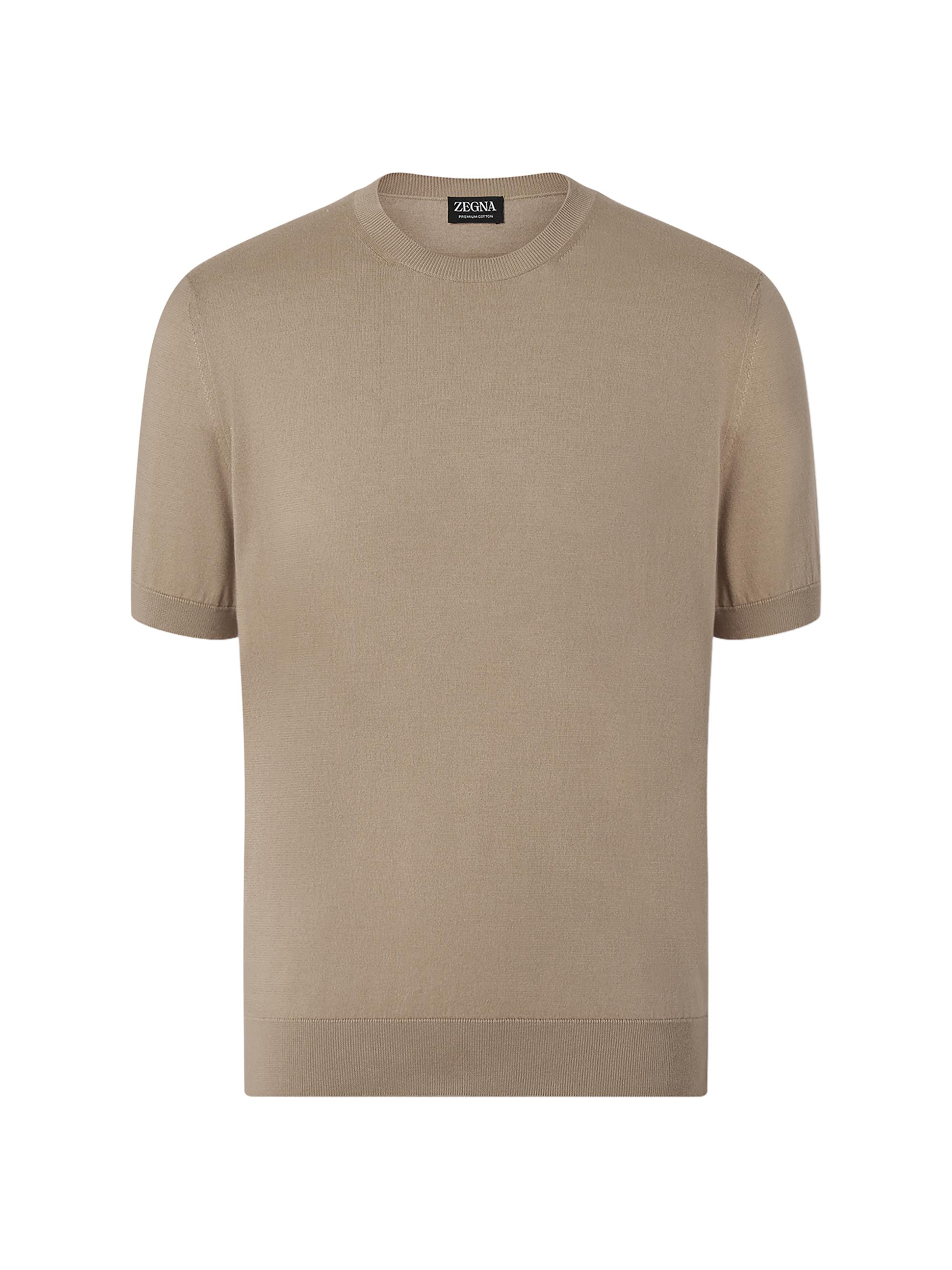 ZEGNA Men's Premium Cotton T-shirt - Light Taupe