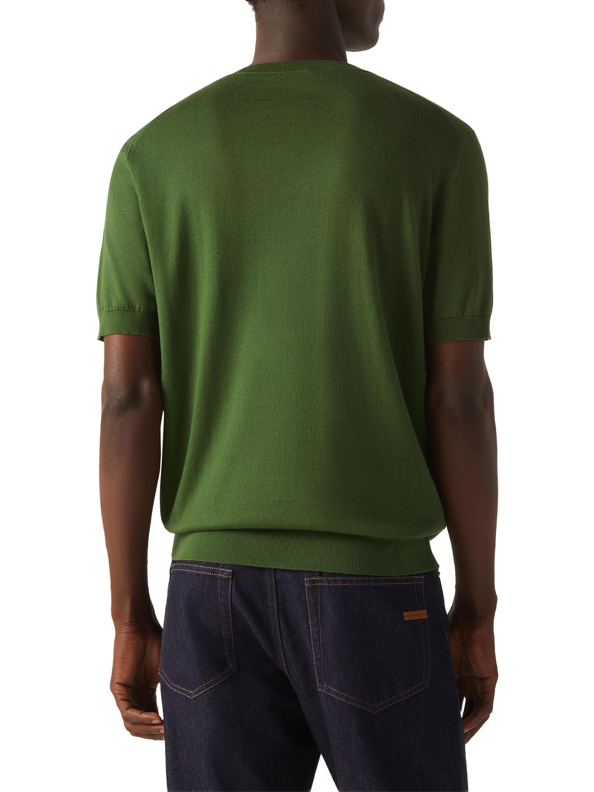 ZEGNA Men's Premium Cotton T-Shirt - Pine Green | Thumbnail 3