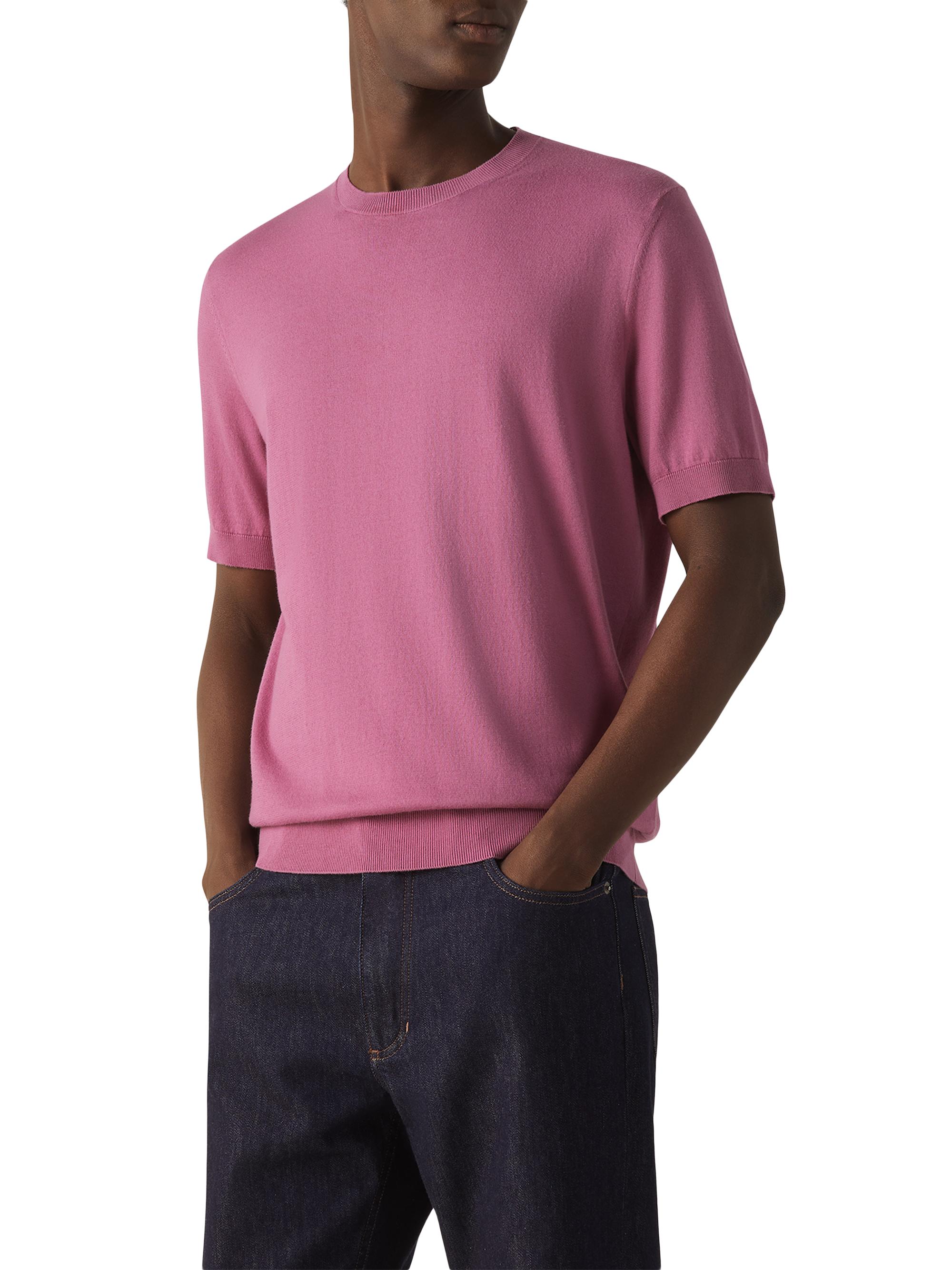 ZEGNA Men's Premium Cotton T-Shirt - Pink | Thumbnail 2