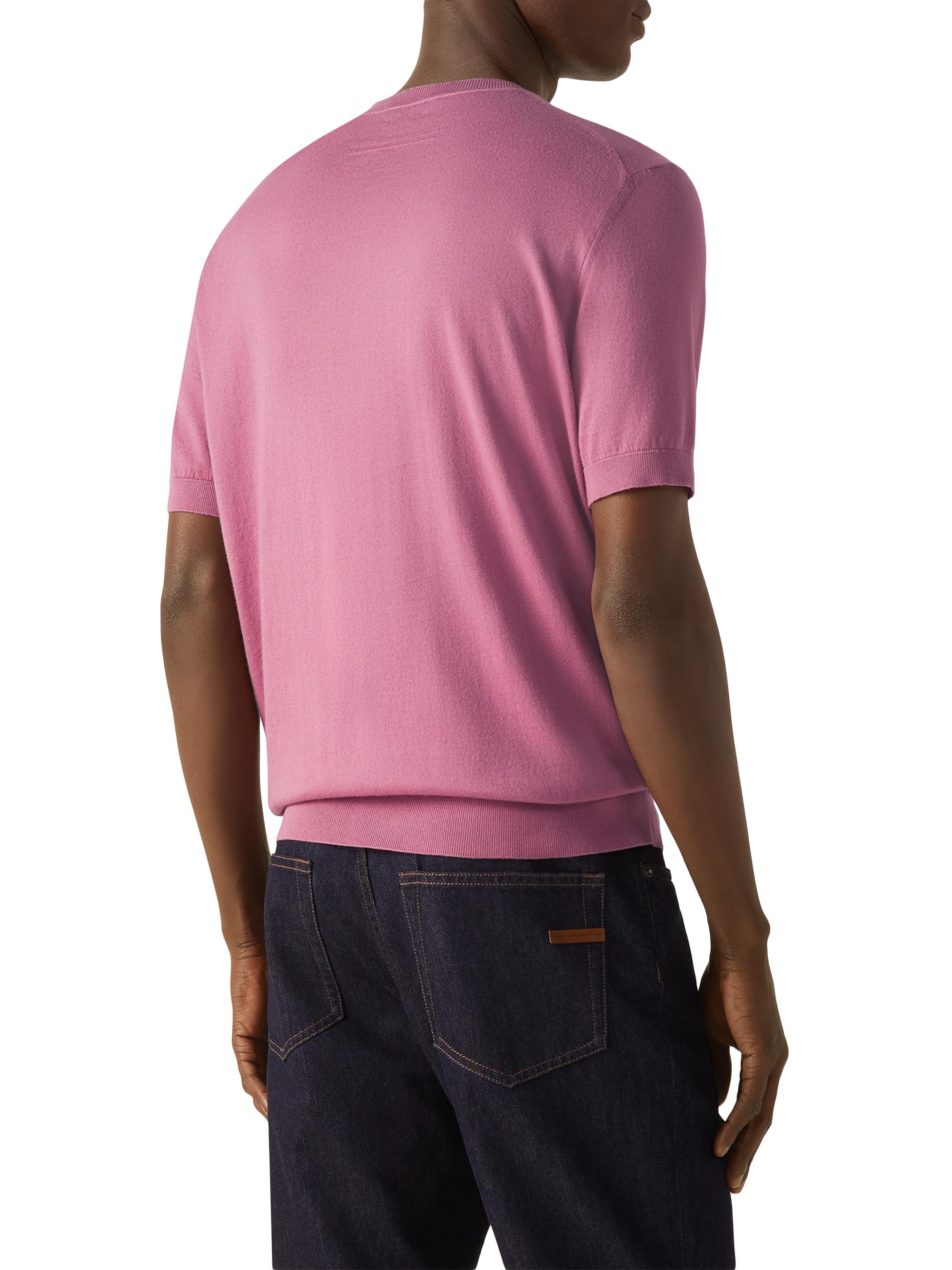 ZEGNA Men's Premium Cotton T-Shirt - Pink | Thumbnail 3