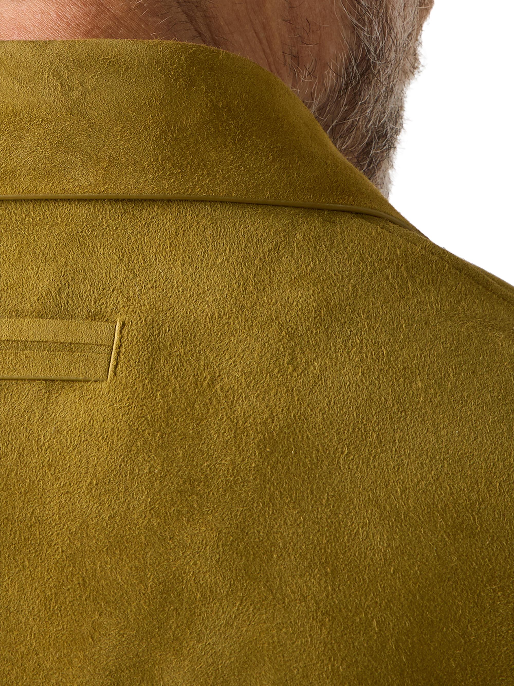 ZEGNA Men's Leather Overshirt - Olive Green | Thumbnail 4